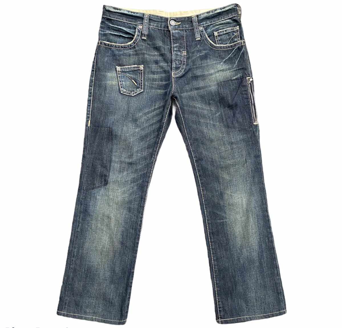 Neil Barrett Indigo Rare Design Denim Blue Jeans Pants 2006