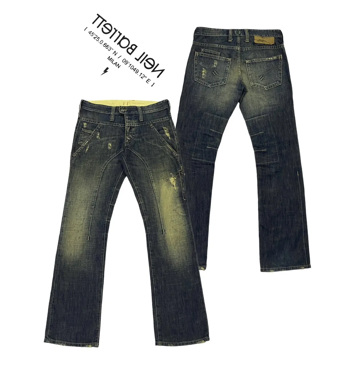 Neil Barrett Ripped Distressed Denim Jeans