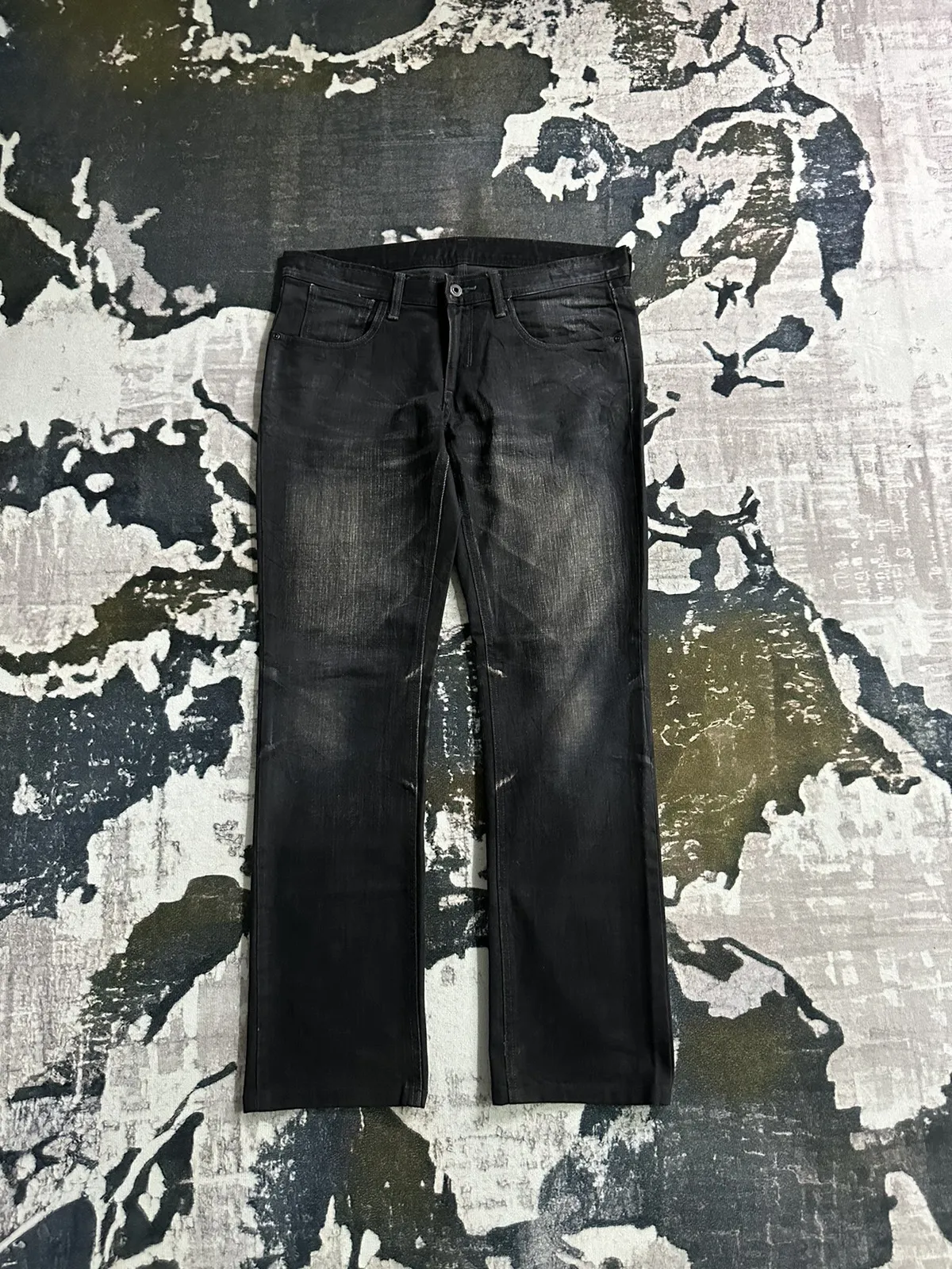 SS2014 Black Barret by Neil Barret Black raw denim jeans