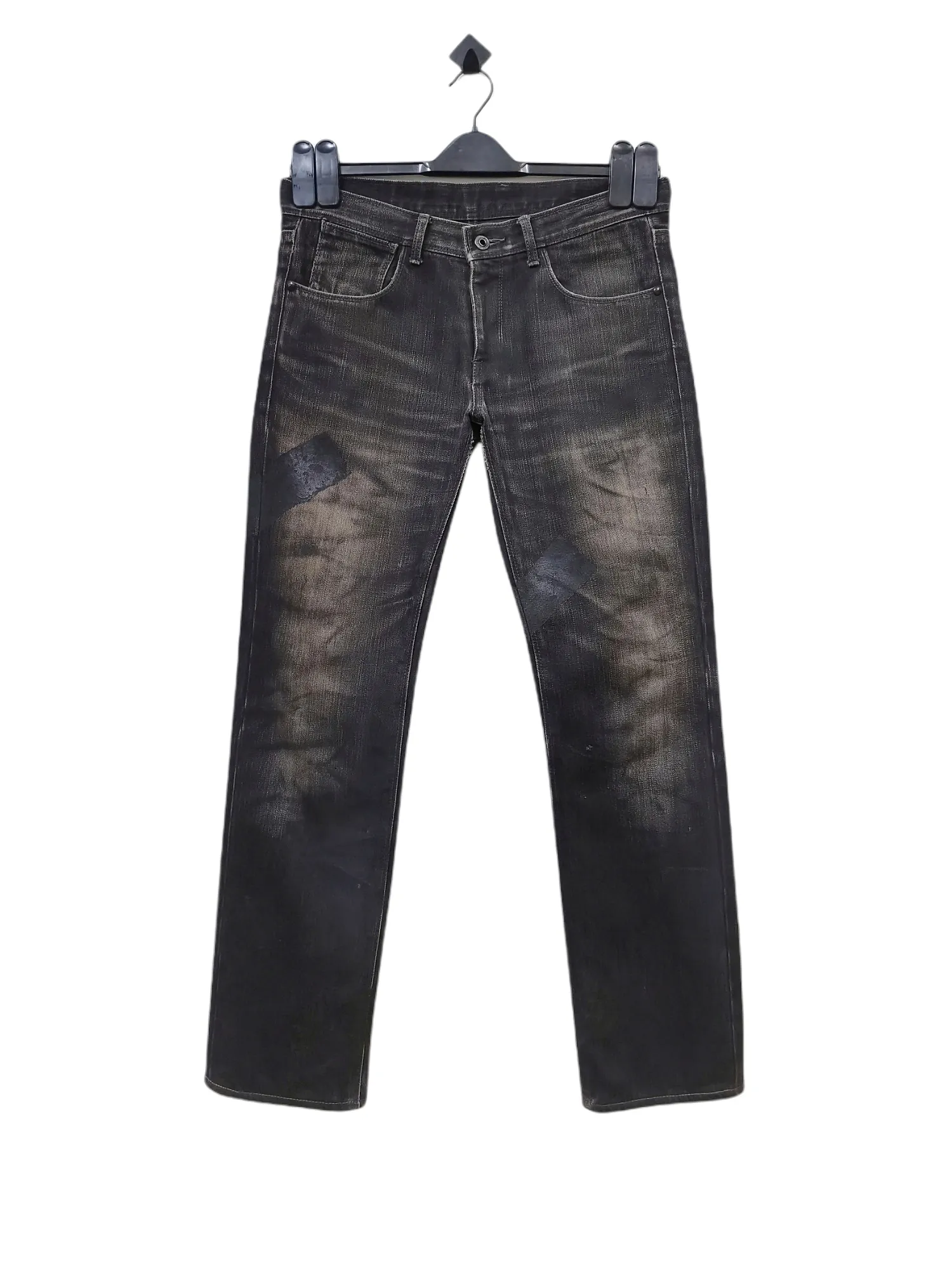 🔥🔥🔥Black Barrett by Neil Barrett Disstressed Punk Jeans