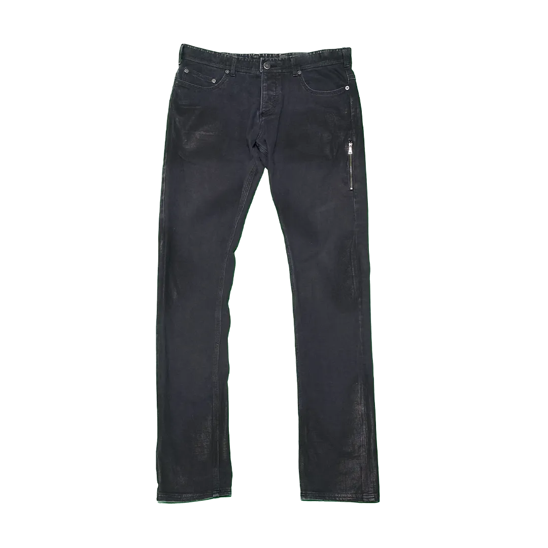 Neil Barrett Damaged Coated Denim Pants