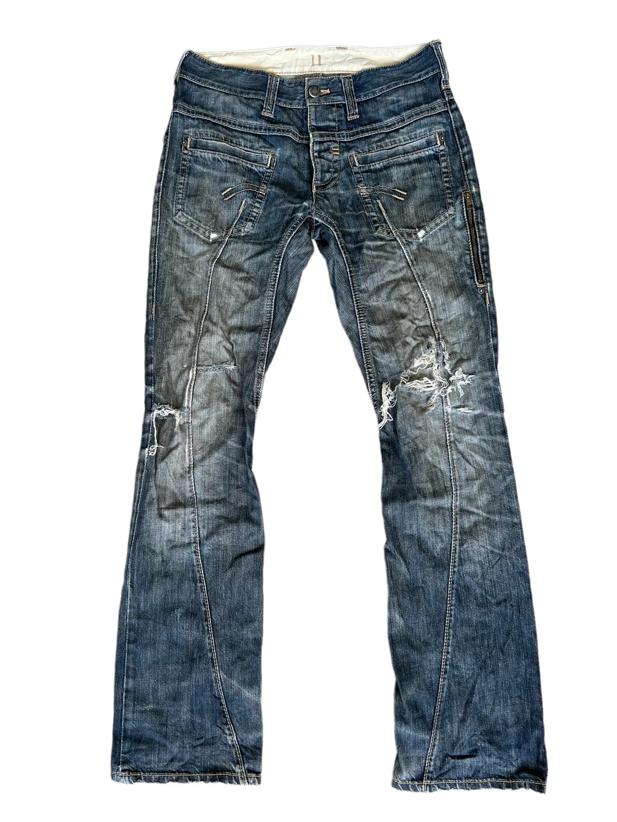 🔥NEIL BARRETT INDIGO DARK DENIM DISTRESSED