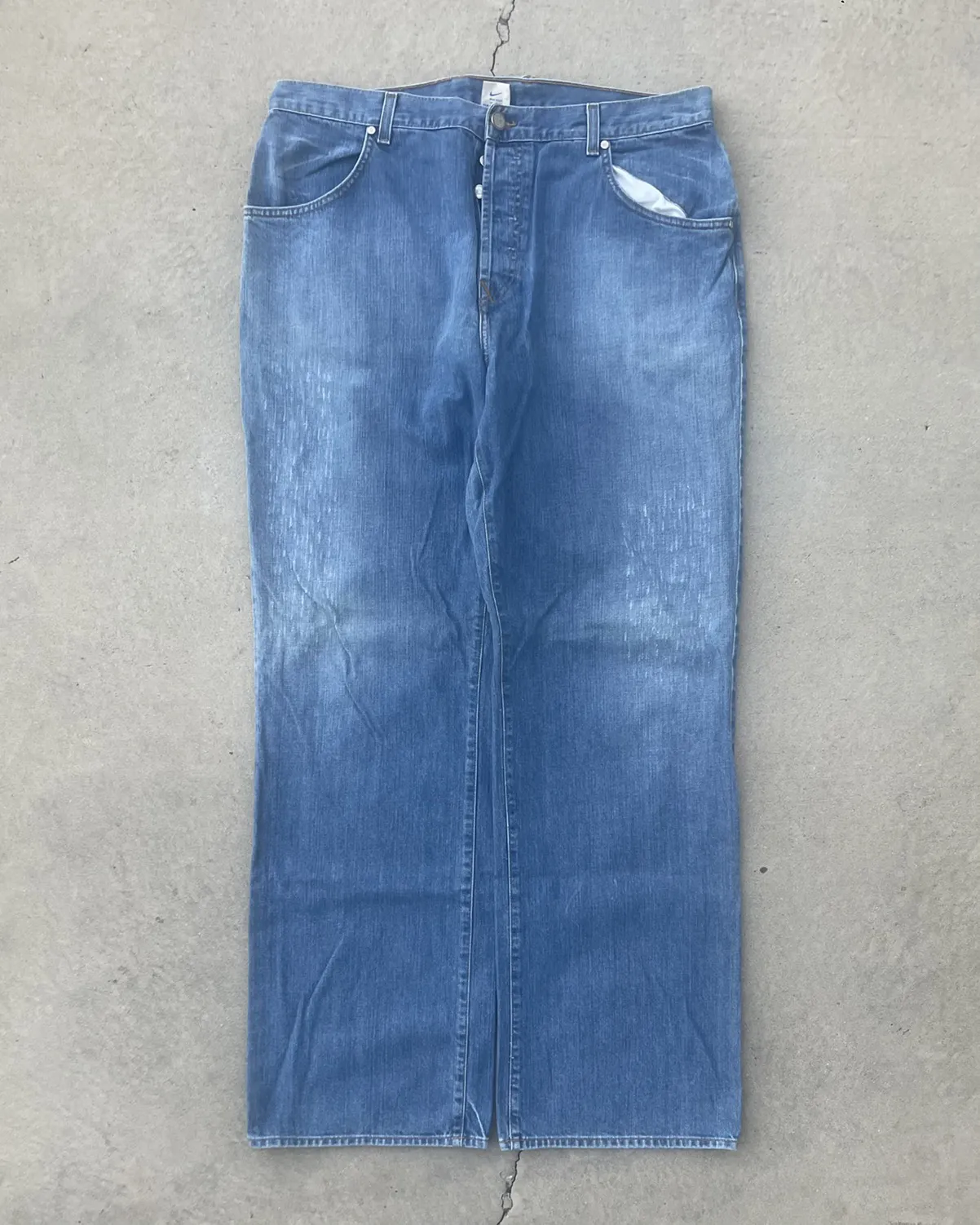 Vintage 90s Nike Blue Ribbon Baggy Denim Jeans 38x33