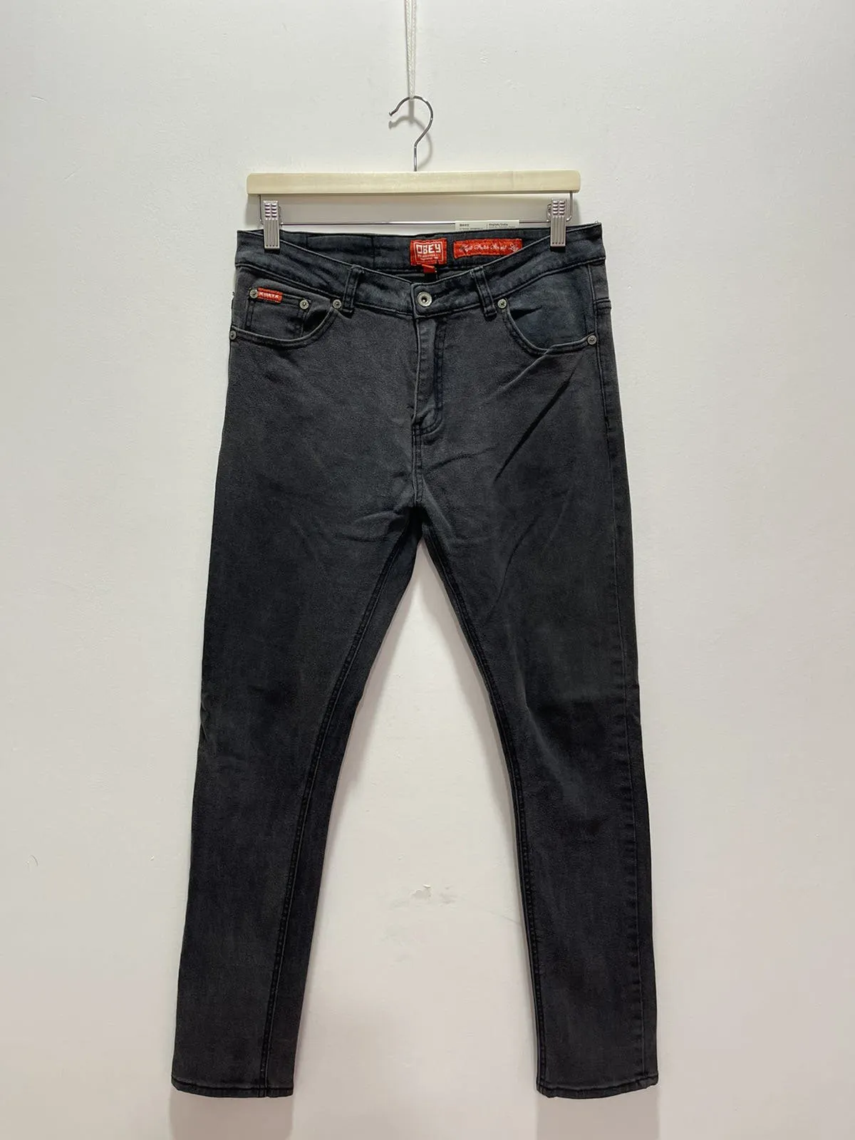 OBEY PROPAGANDA STRETCHABLE SKINNY STYLE DUSTRESSED DENIM