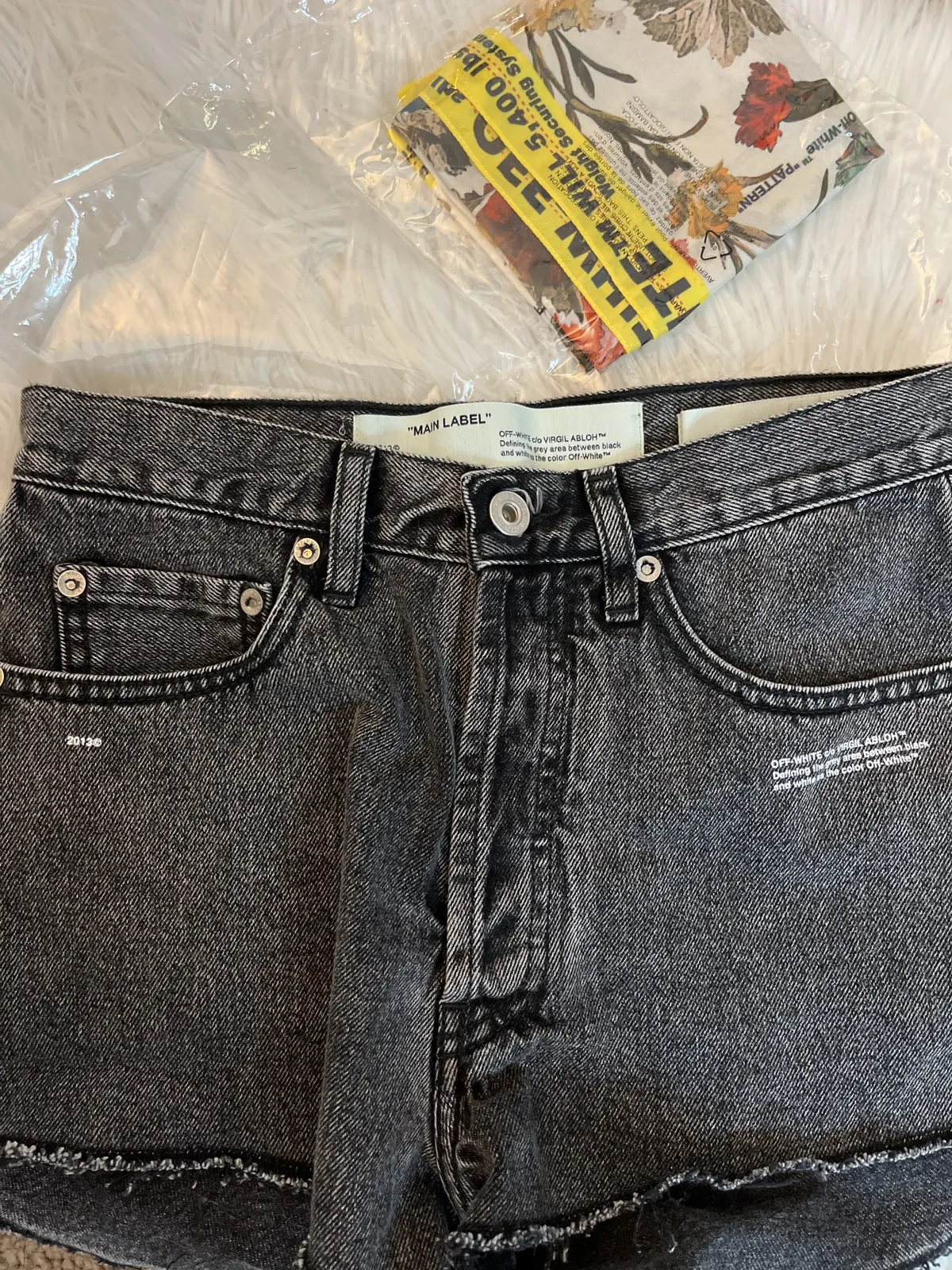 FINAL PRICE DROP Grey Bleached Silk Scarf Shorts