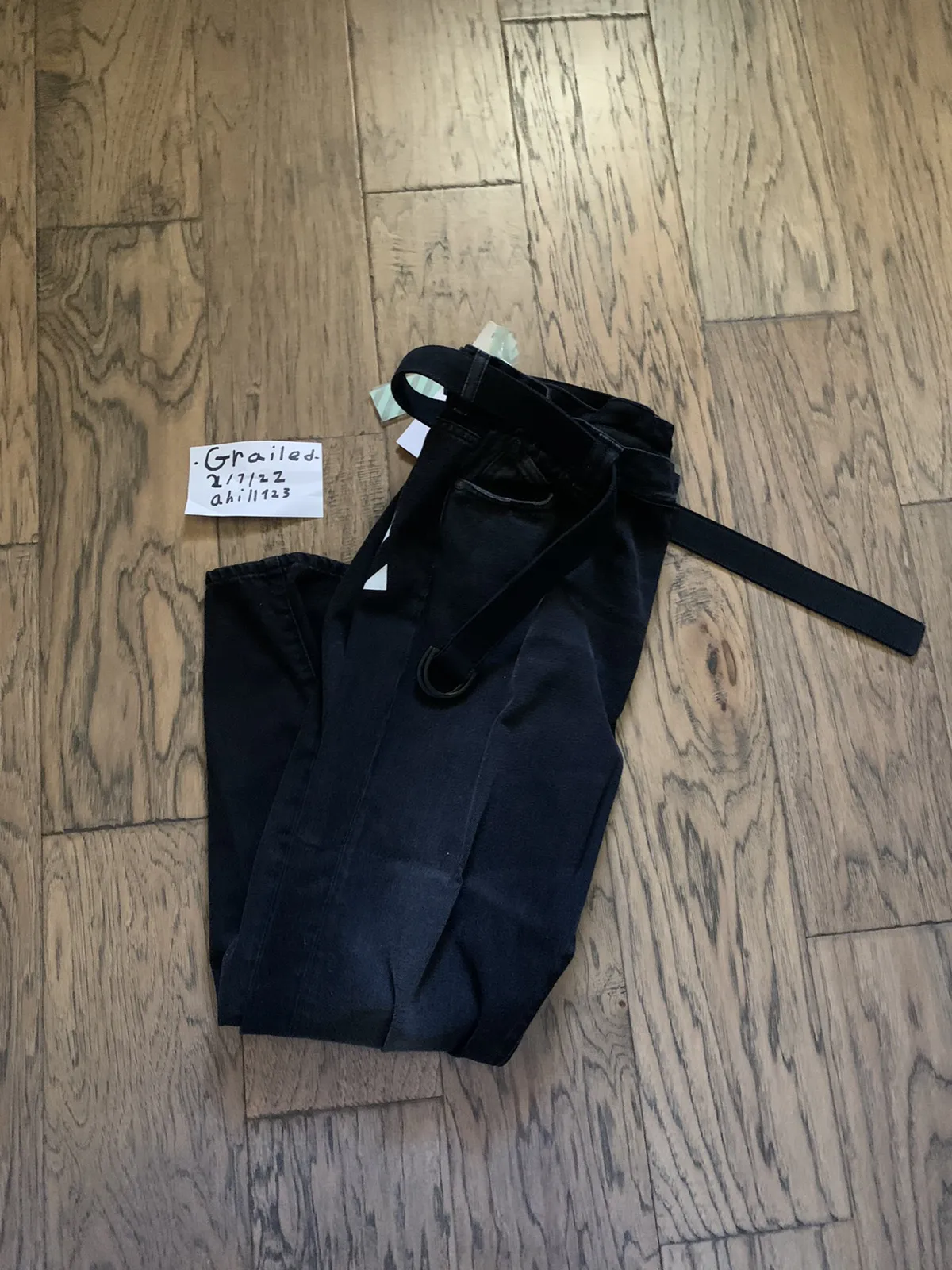 Off White Distressed Black Jeans 38