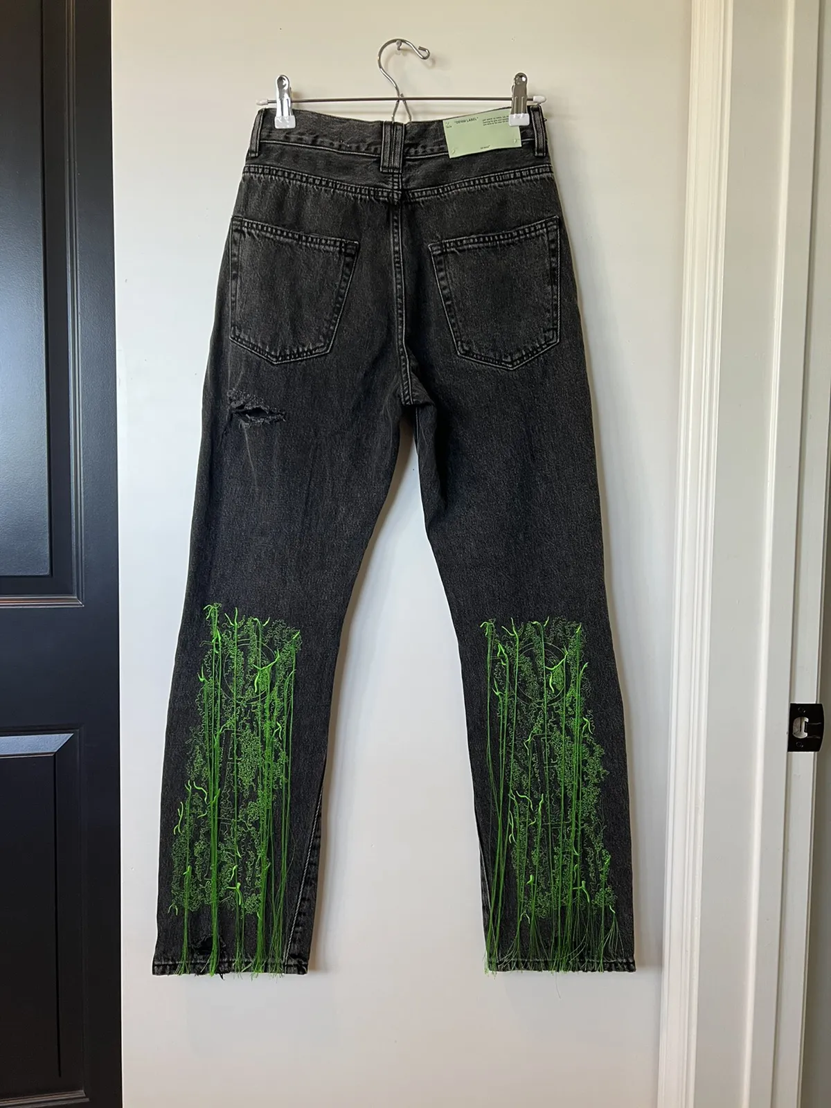 Distressed Embroidered Jeans