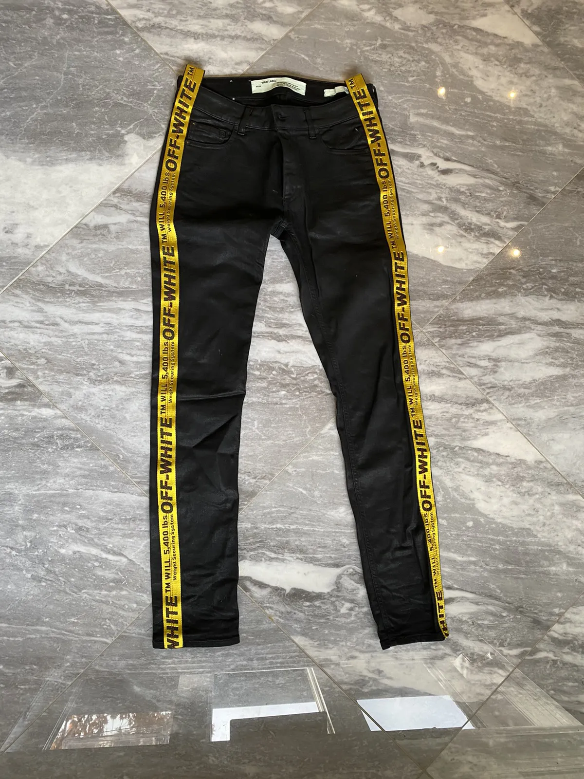 Off-White c/o Virgil Abloh side tape industrial waxed denim
