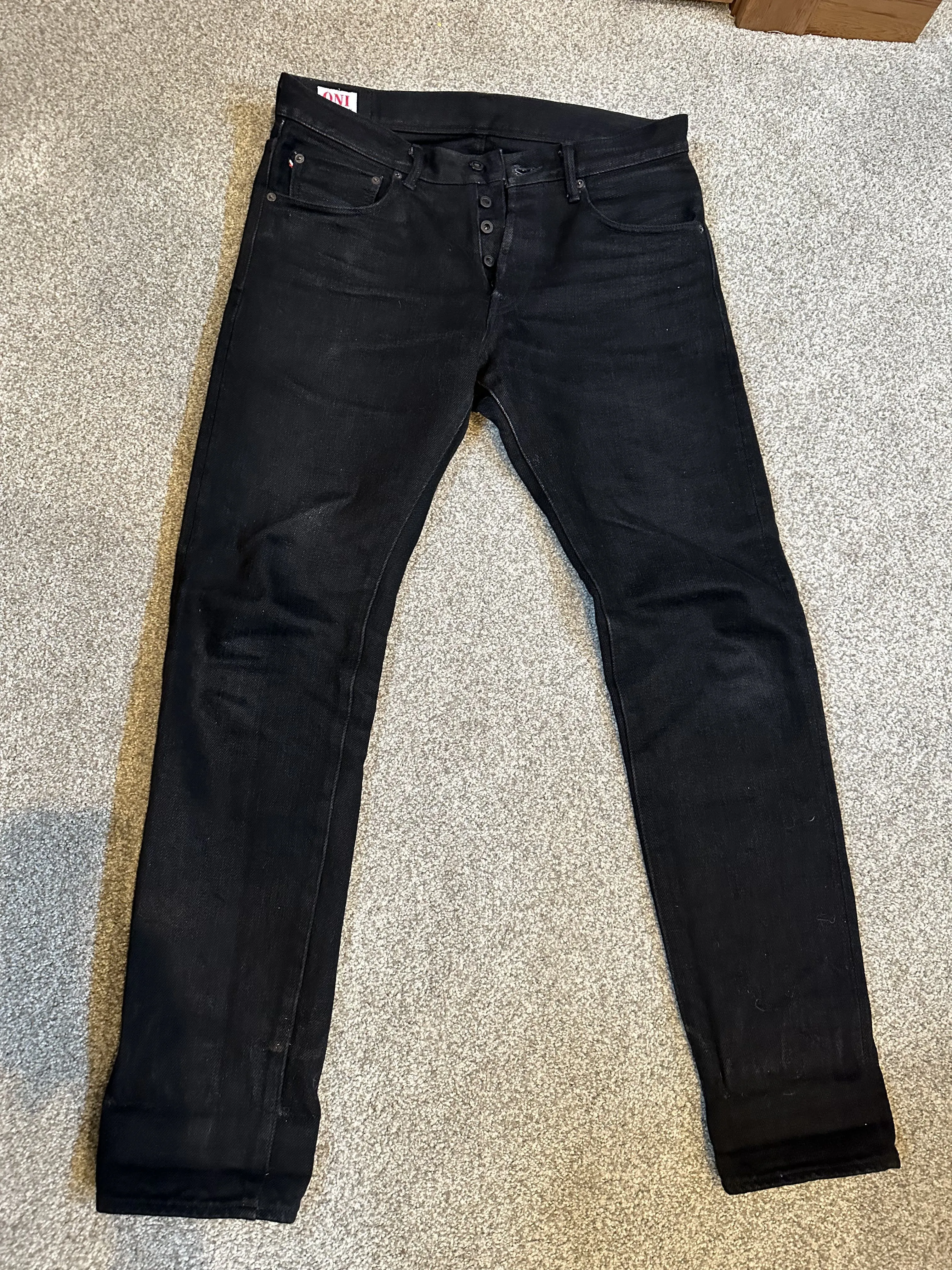 ONI-902ZR-IDBK High Rise Tapered Black Secret Denim