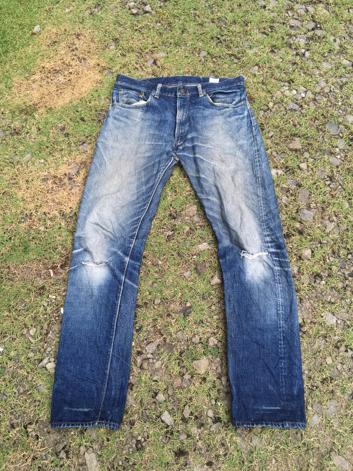 Orslow selvedge distressed jeans