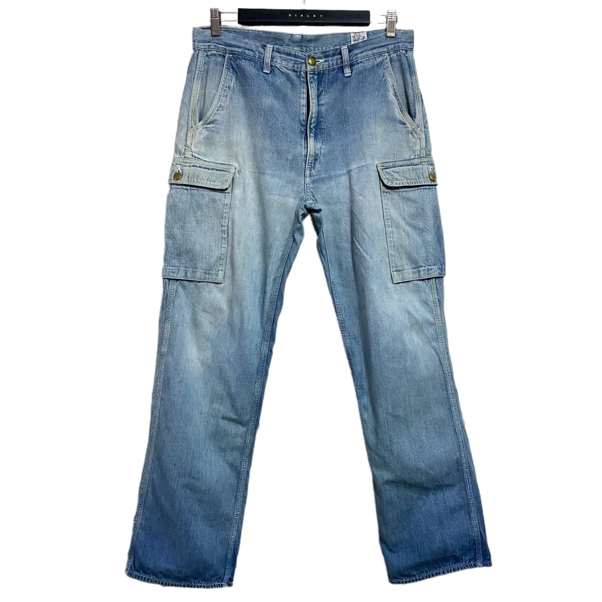 Orslow Denim Cargo Pants Sunfaded Distressed