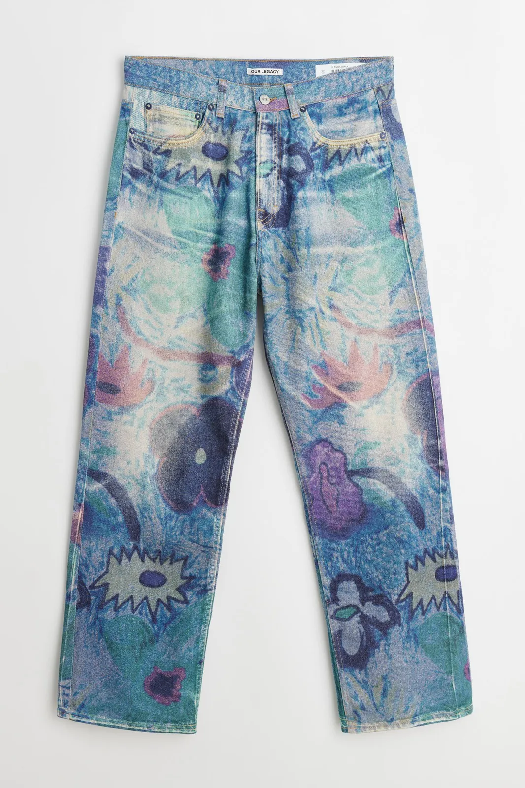 Third Cut Digital Chalk Flower Denim