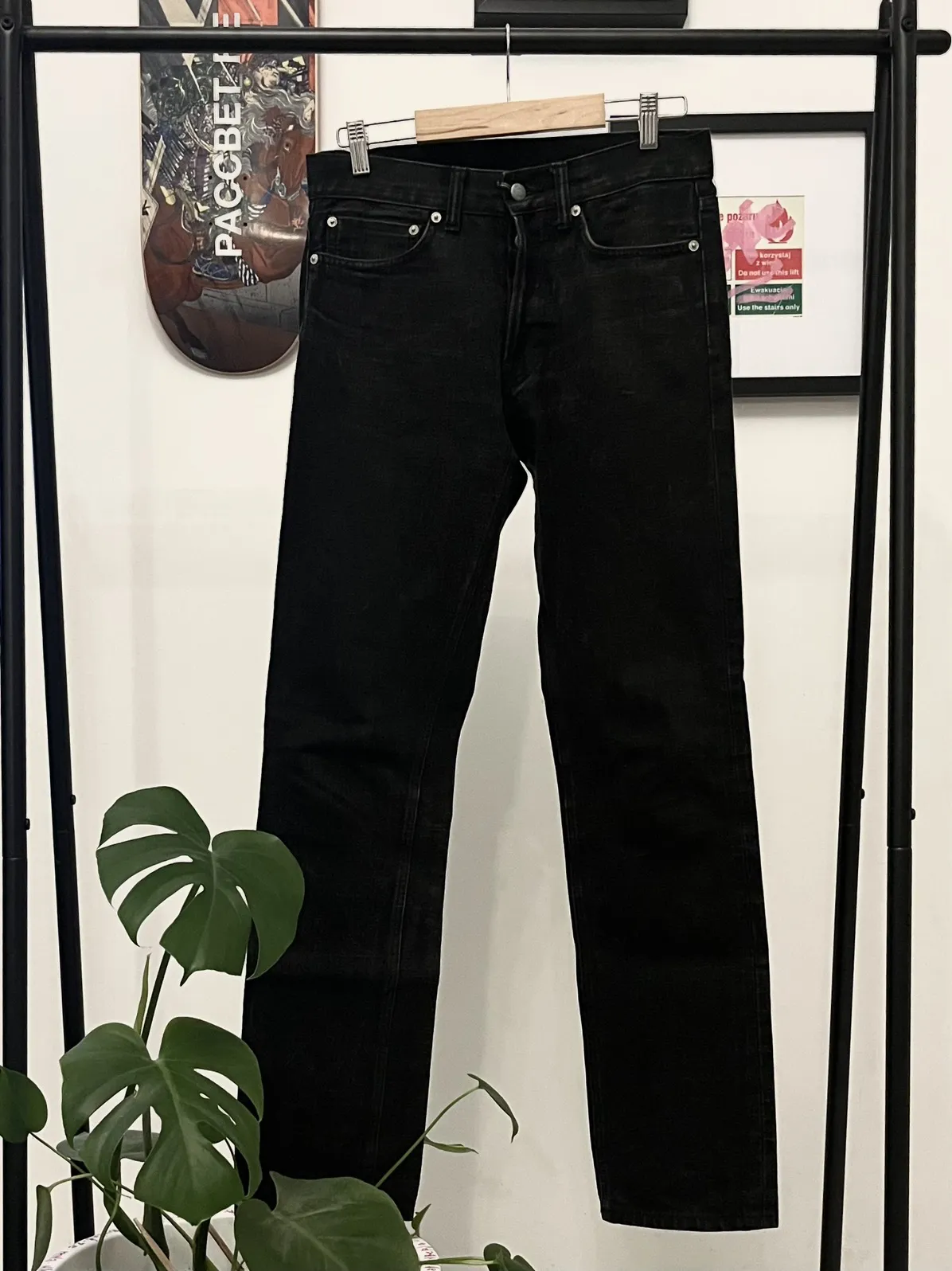 Our Legacy selvedge Denim jeans washed black slender fit