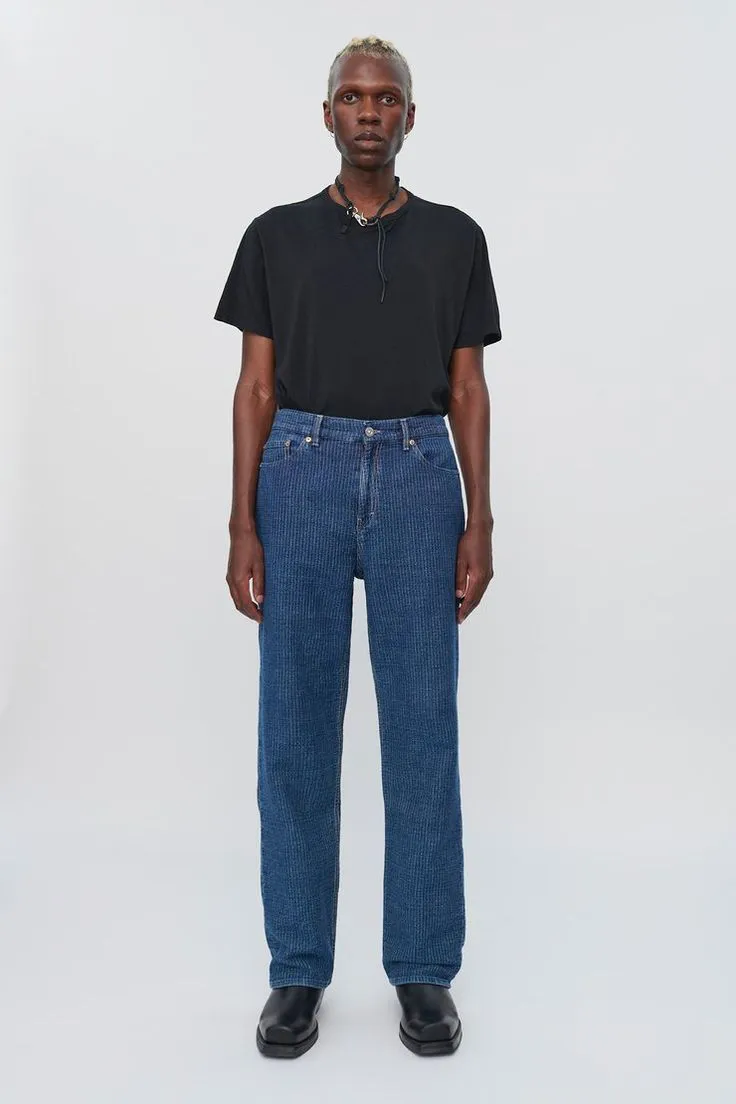 Formal Cut Blue Bedford Straight Cut Denim AW20 M4205FB BNWT