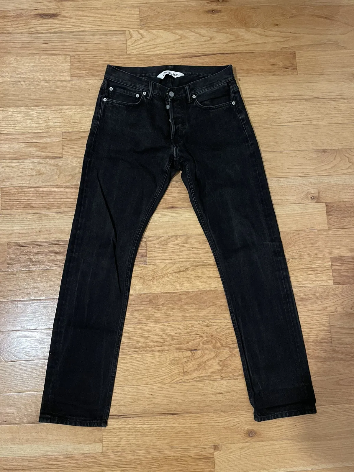 Our Legacy first cut broken twill black rinse denim
