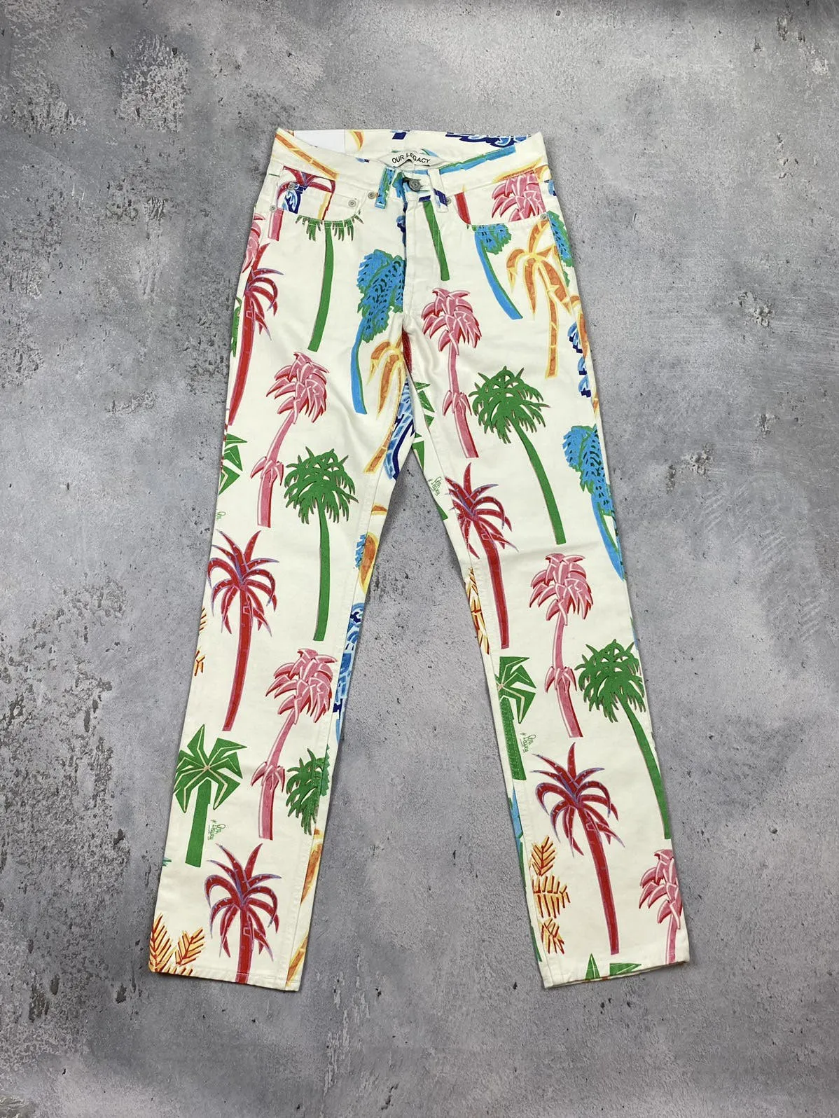 Our Legacy graffiti palms denim jeans logo pants spray