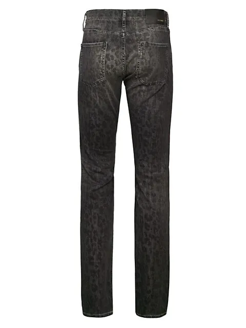 Slim Washed Leopard-Print Jeans