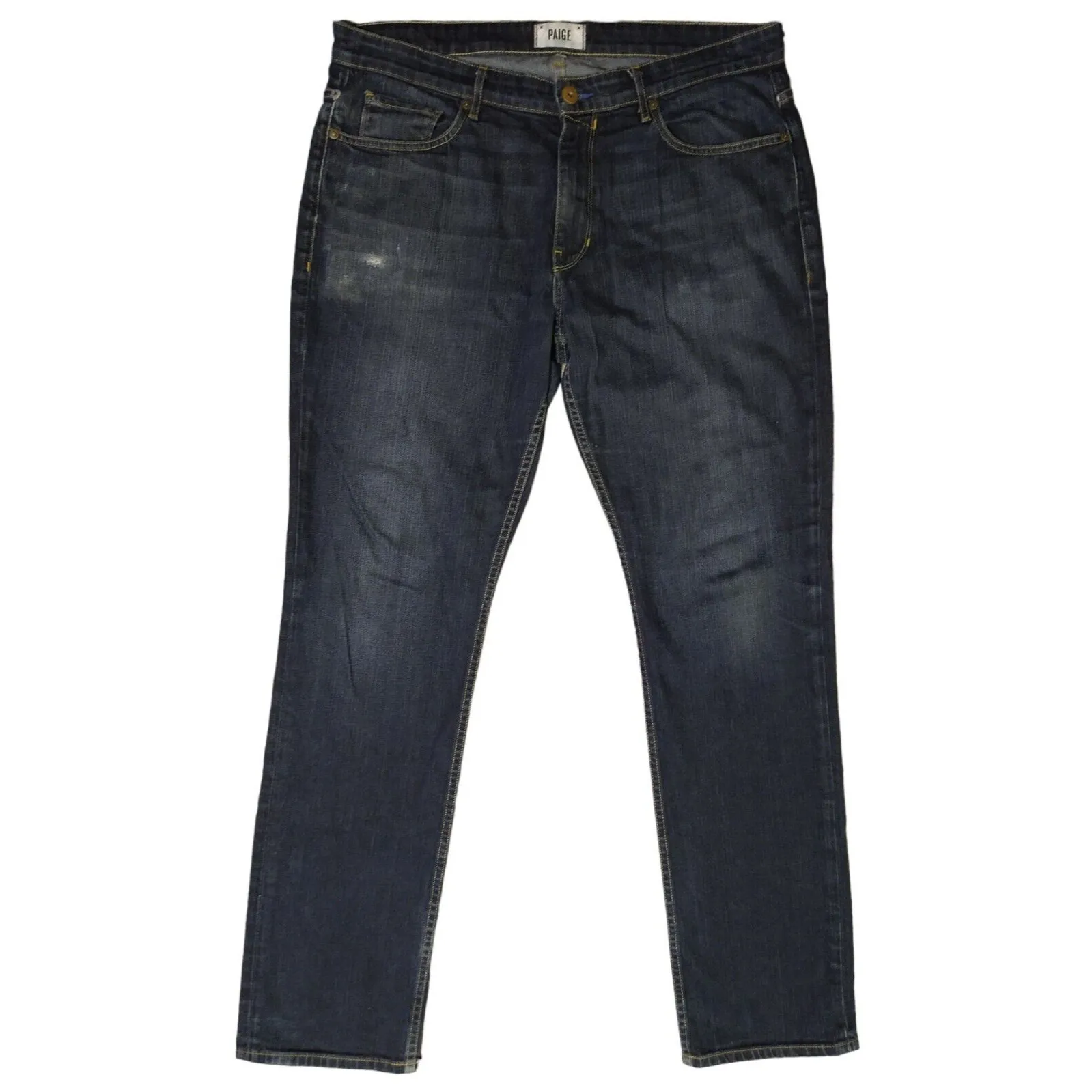 Paige Normandie Straight Fit Denim Jeans Dark Wash 37 x 34