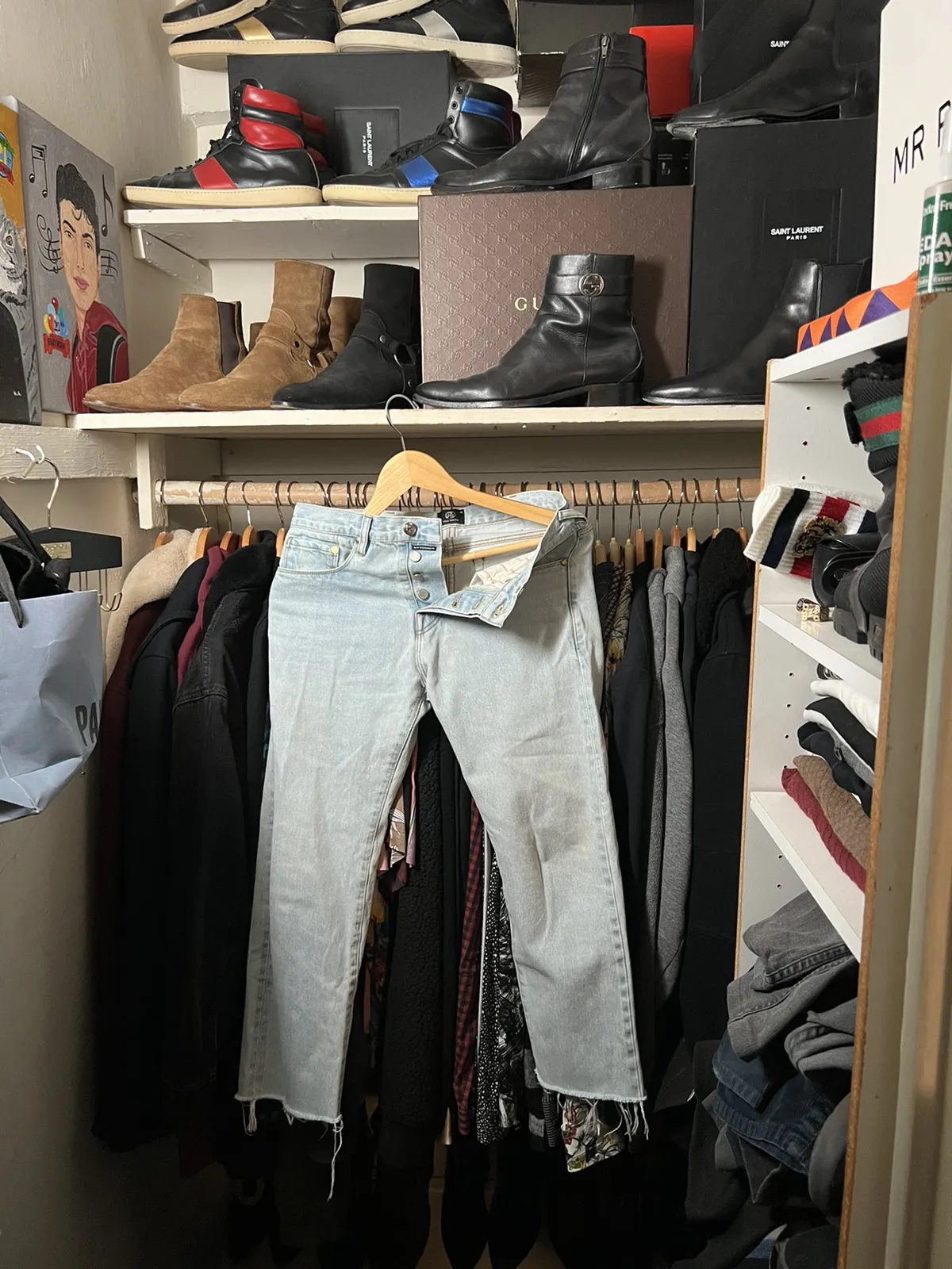 Paul Smith Distressed Light Wash Denim size 28