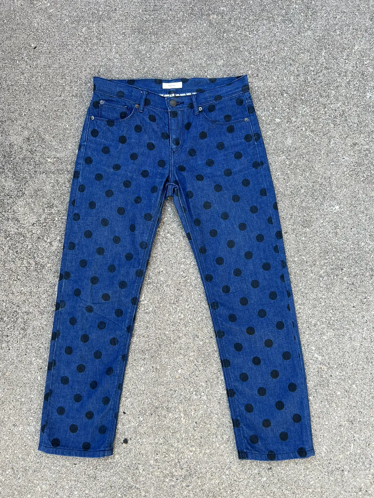 Paul Smiths Polka Dot Denim Cropped Jeans