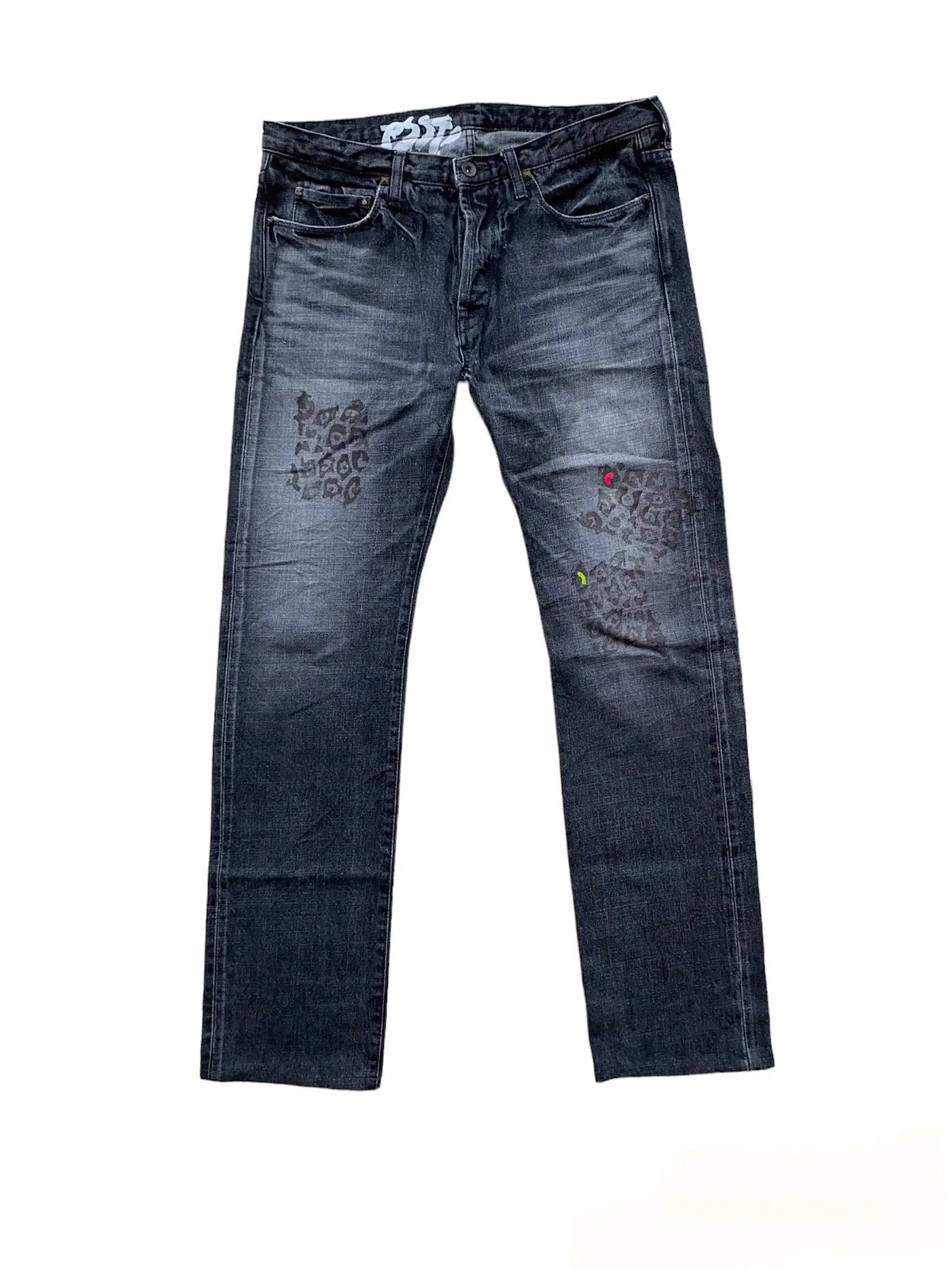 Paul Smith Leopard Print Buttonfly Jeans