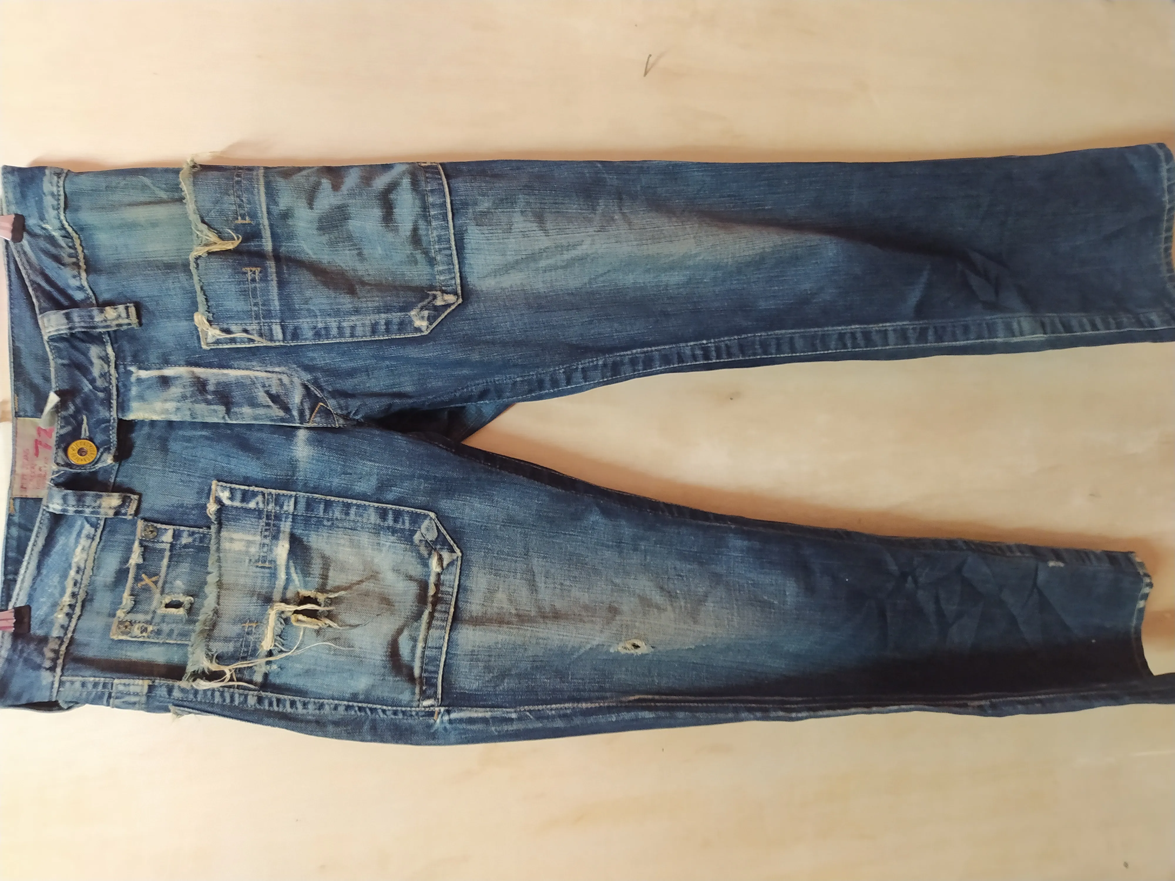 PEPE JEANS DISTRESSED DENIM BUSH PANTS