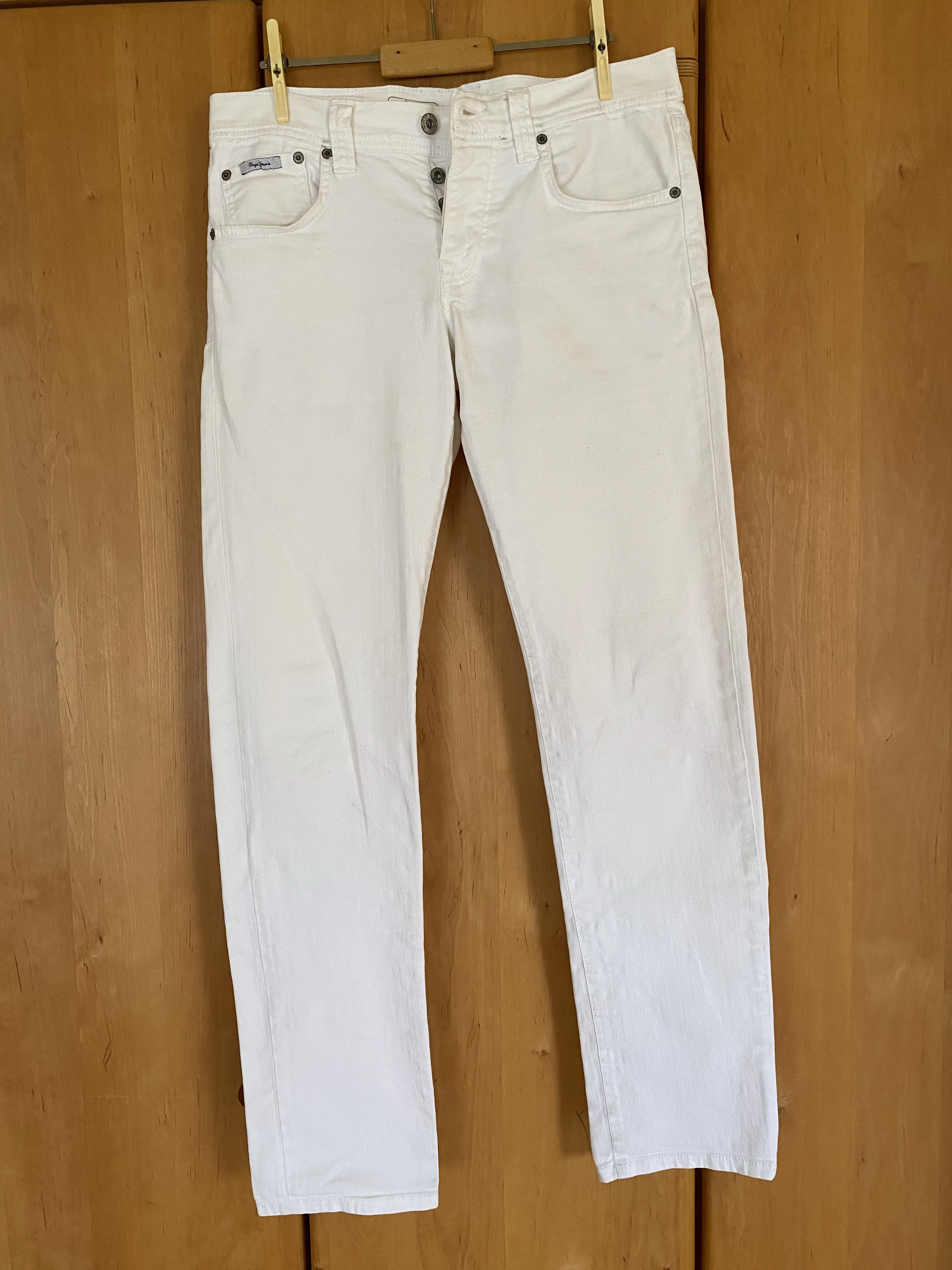 White Pepe Jeans Denim Slit Fit/Low waist
