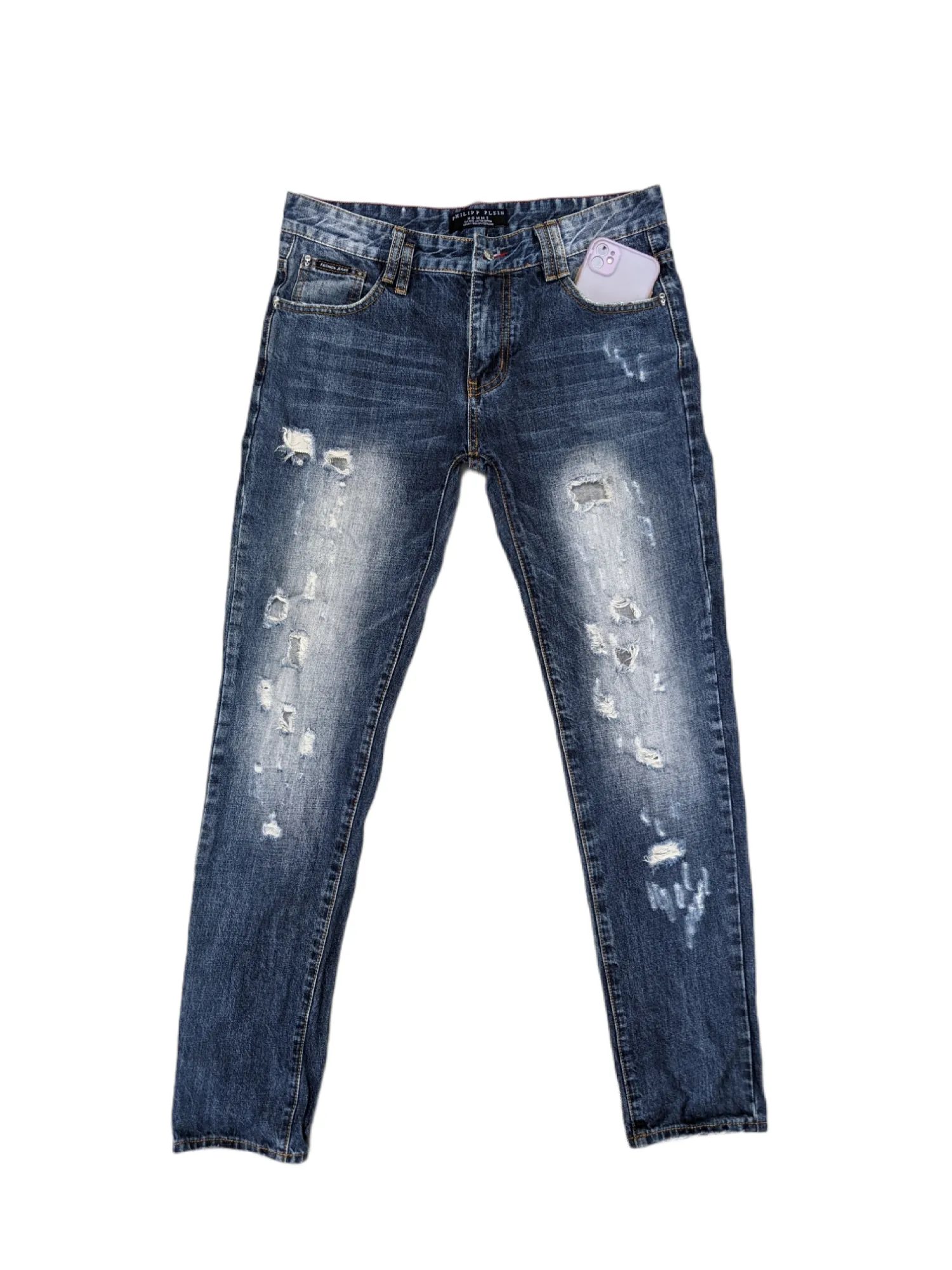 Philipp Plein Distressed Denim Jeans