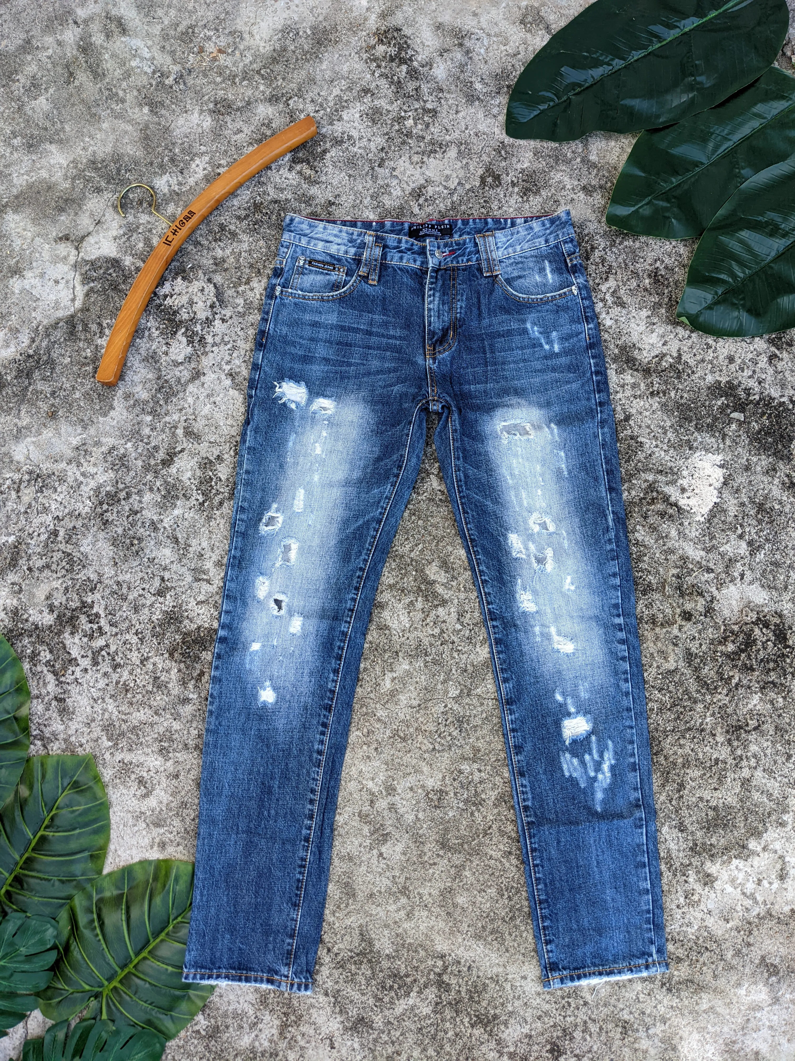 Philipp Plein Homme Distressed Denim Jeans