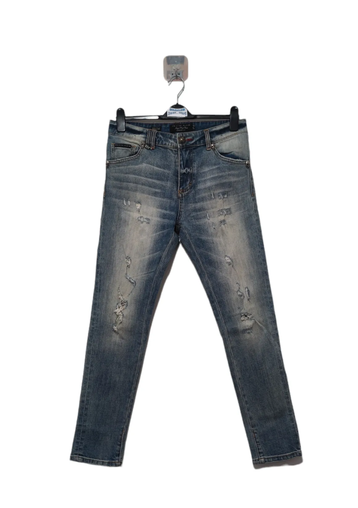 Washed Straight Cut Denim Pants
