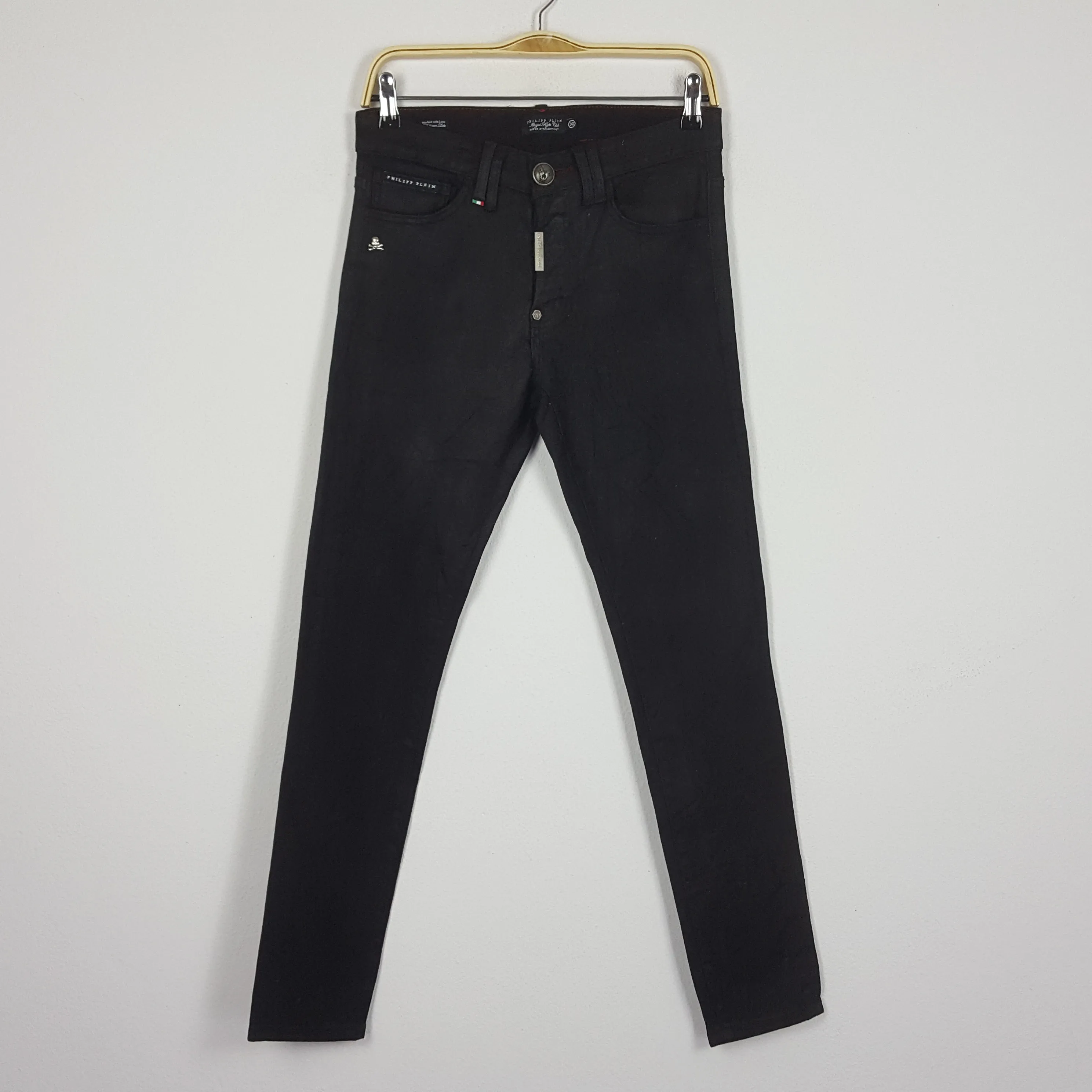 Vintage PHILIPP PLEIN Italian Brand Black Trousers Jeans