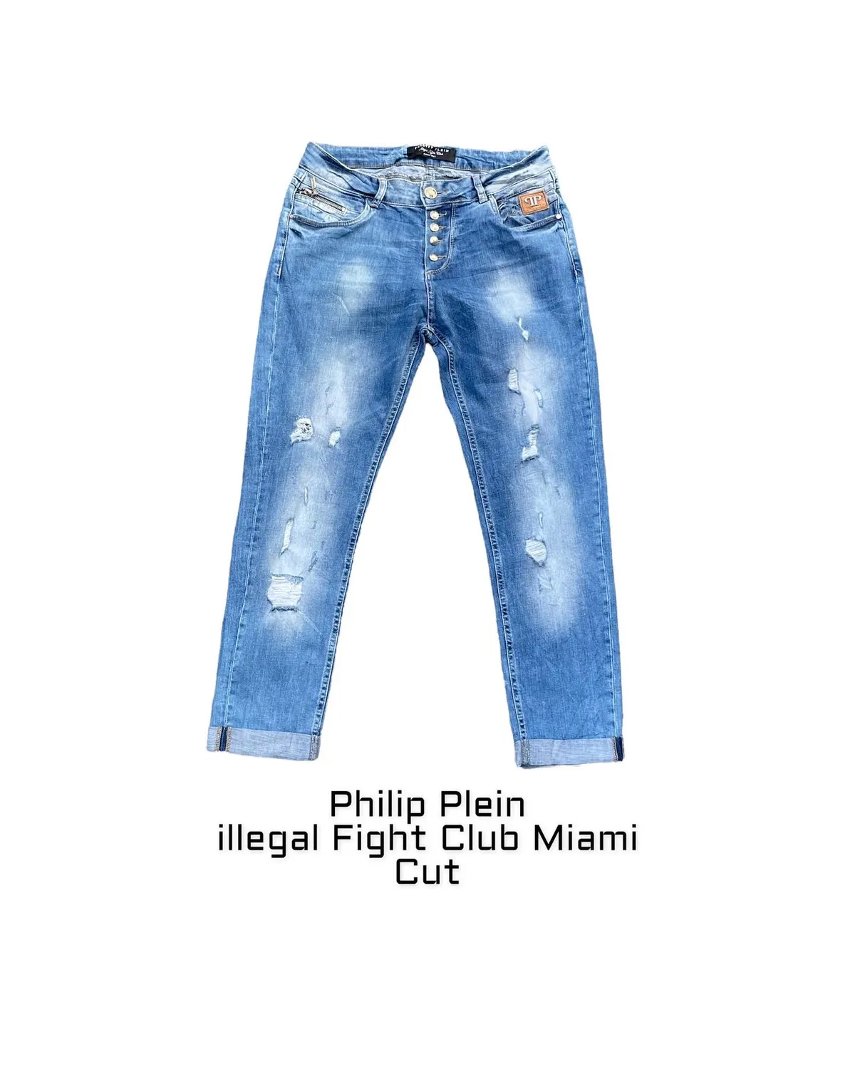 🔥STEALS🔥Philipp Plein Miami Cut Distressed Denim