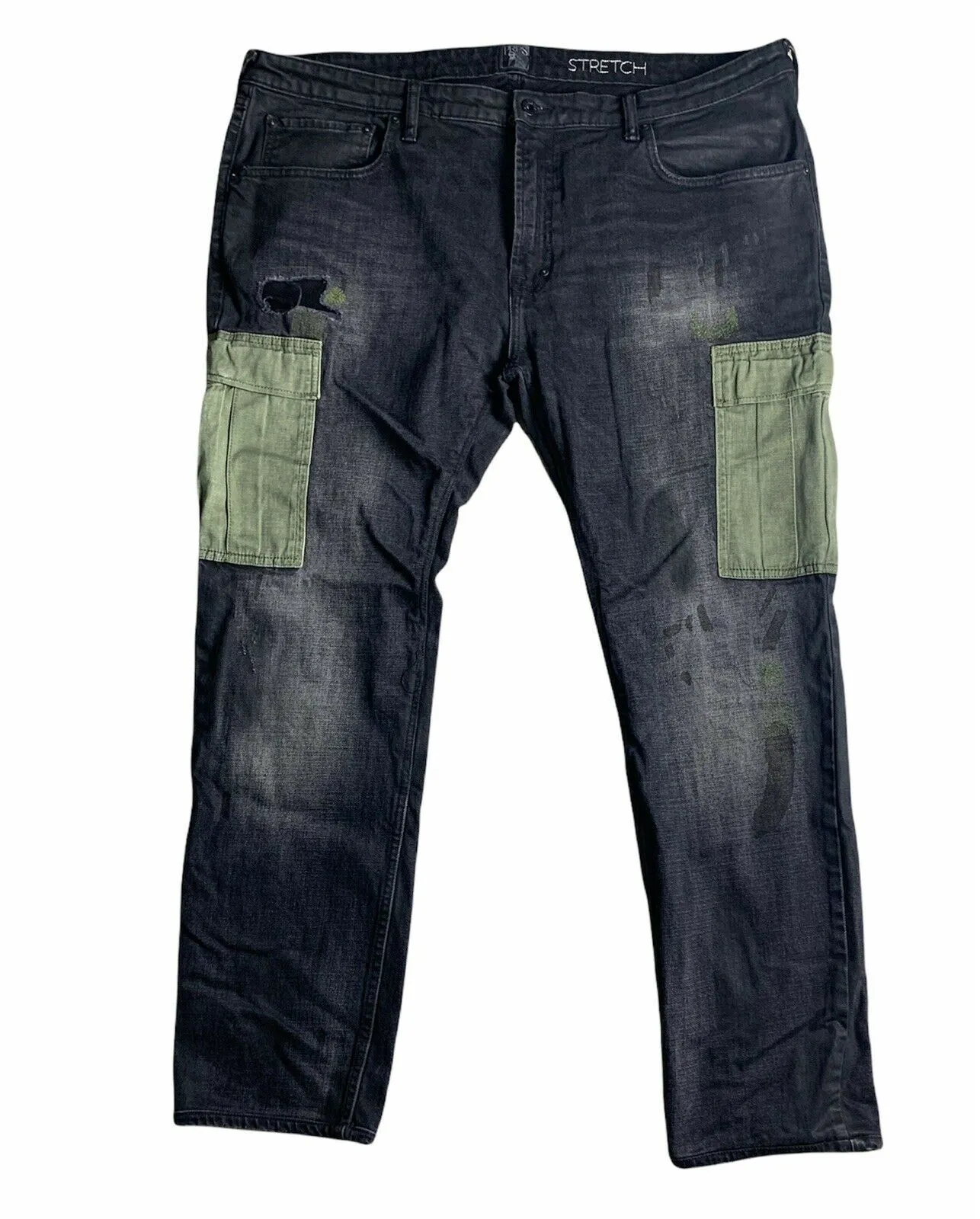 PRPS Goods & Co Dark Cargo Pockets Denim Pants Jeans Men 42