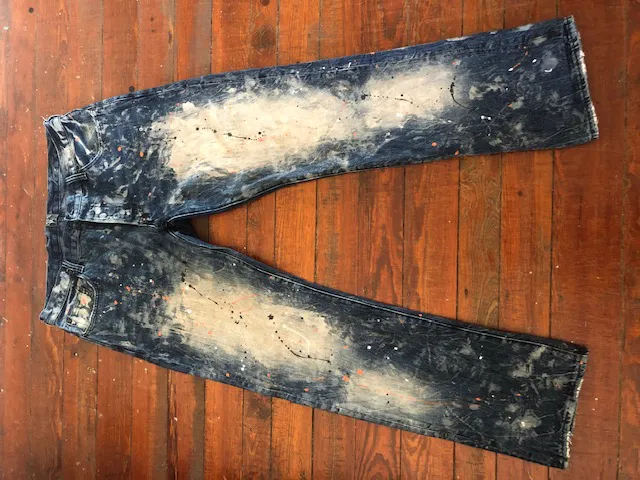 custom bleach/paint splatter jeans