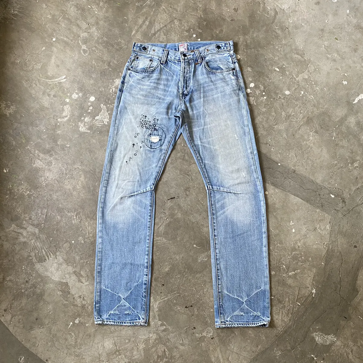 Prps - Printed Light Washed Denim Jeans