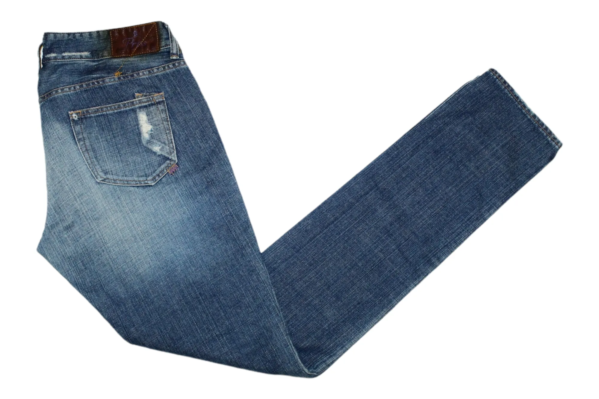 PRPS Distressed Stonewash Selvedge Denim Slim Fit Jeans