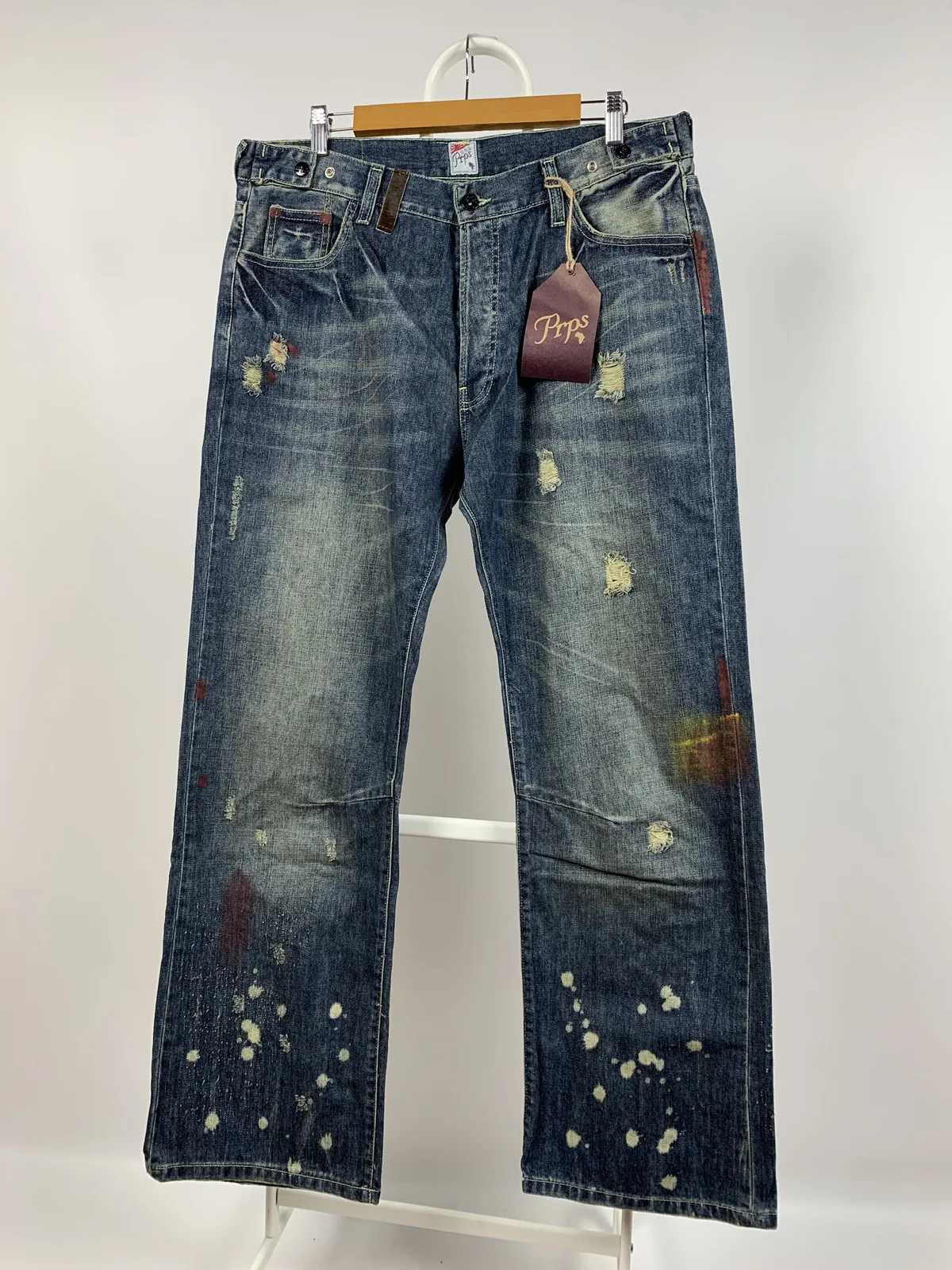 NWT Prps Distressed Painted Japanese Denim Jeans Pants