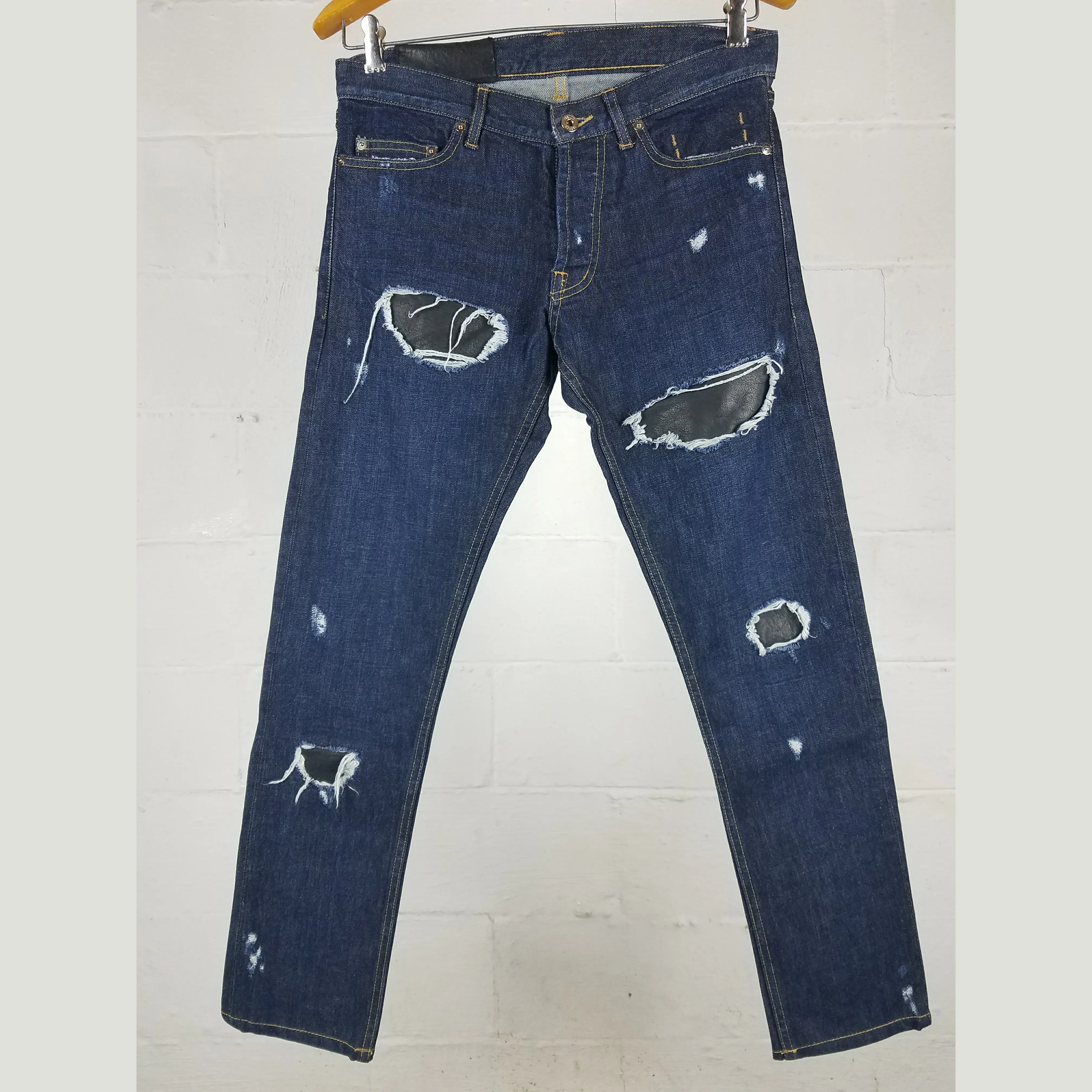 PS13 1625 2 08 Distressed Selvedge Leather Denim