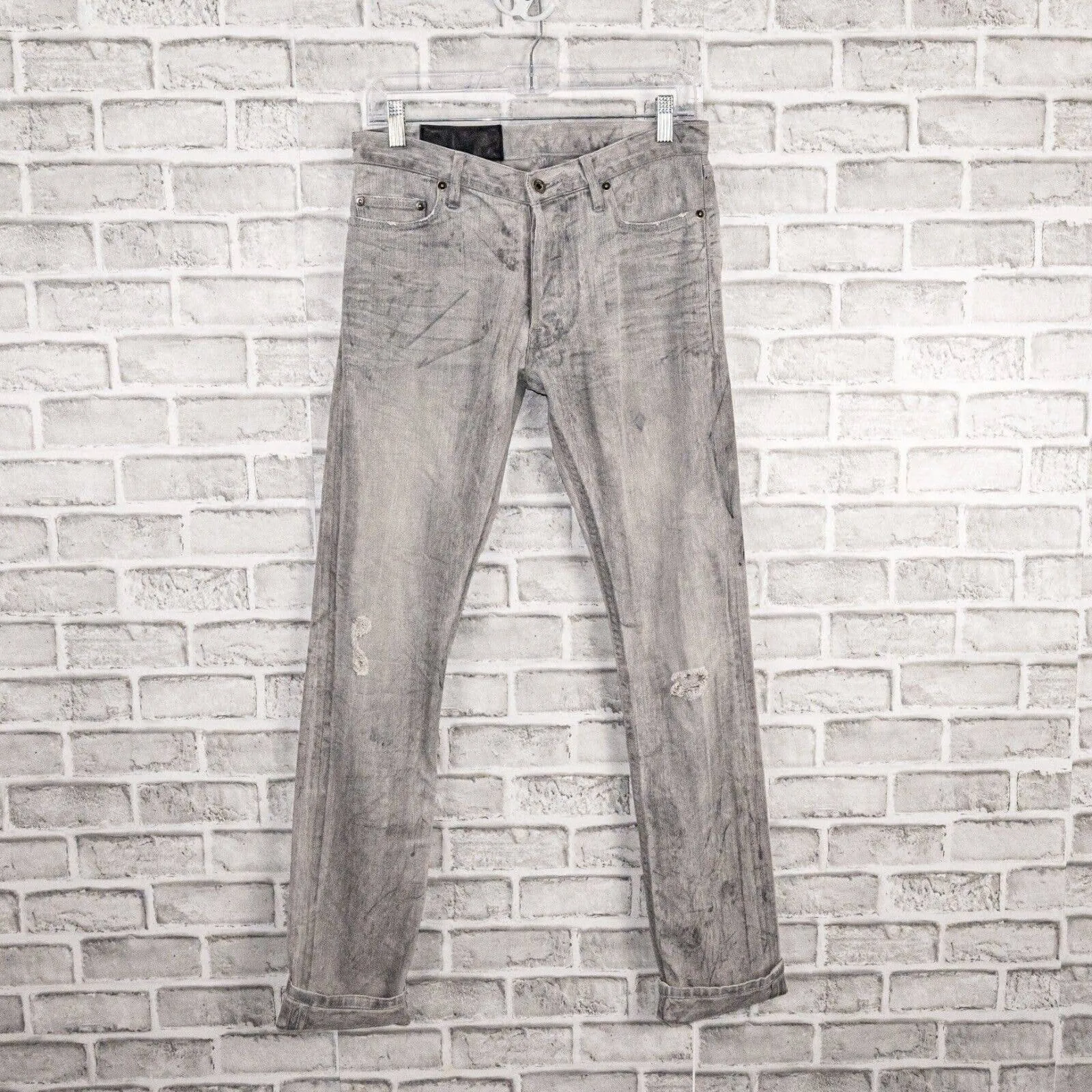 PUBLIC SCHOOL NY Skinny Denim Jeans Dirty Gray distressed