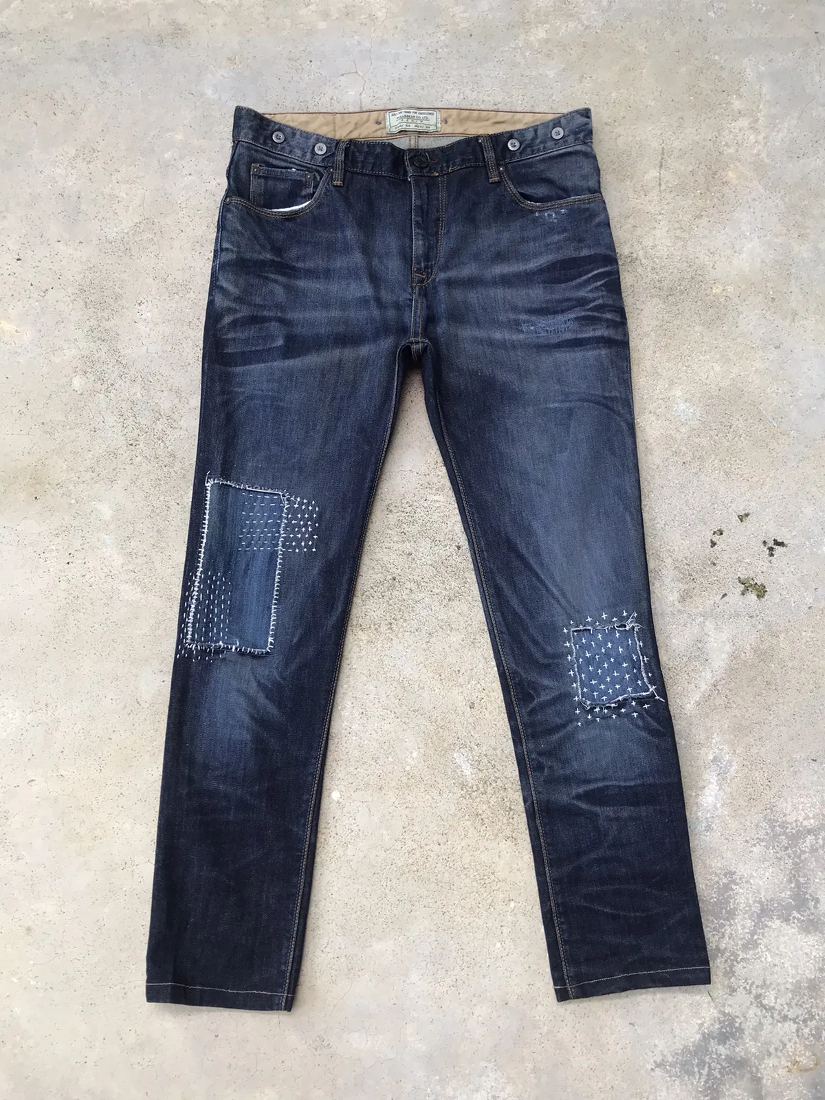Pull&Bear Distressed Sashiko Sticth Denim
