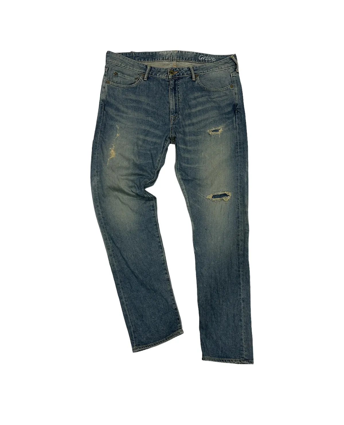 JAPAN BLUE Grove Distressed Slim Jeans