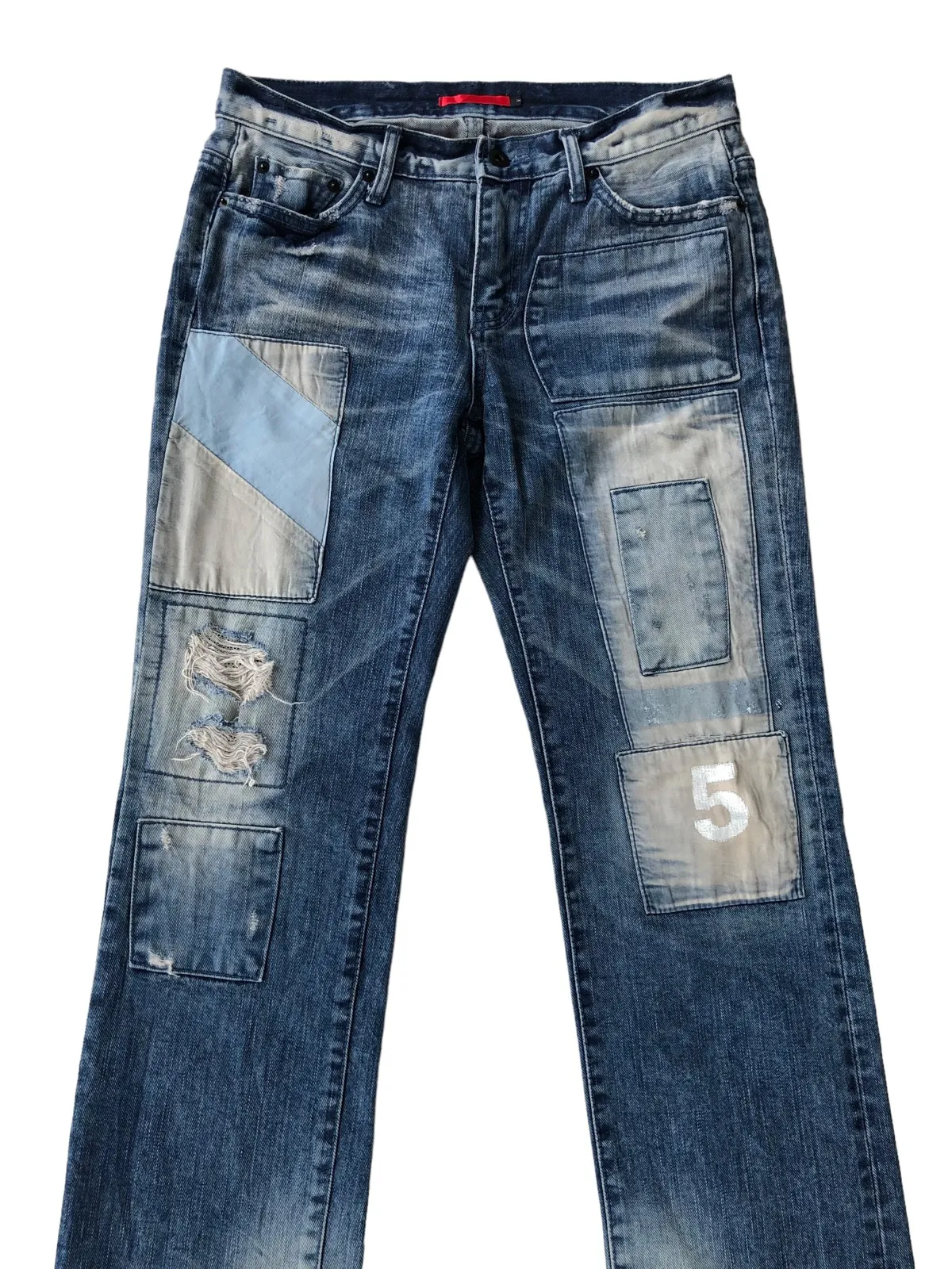 GRAIL🔥90s Red 🇯🇵 Patchwork Crafted Regular Cut Denim
