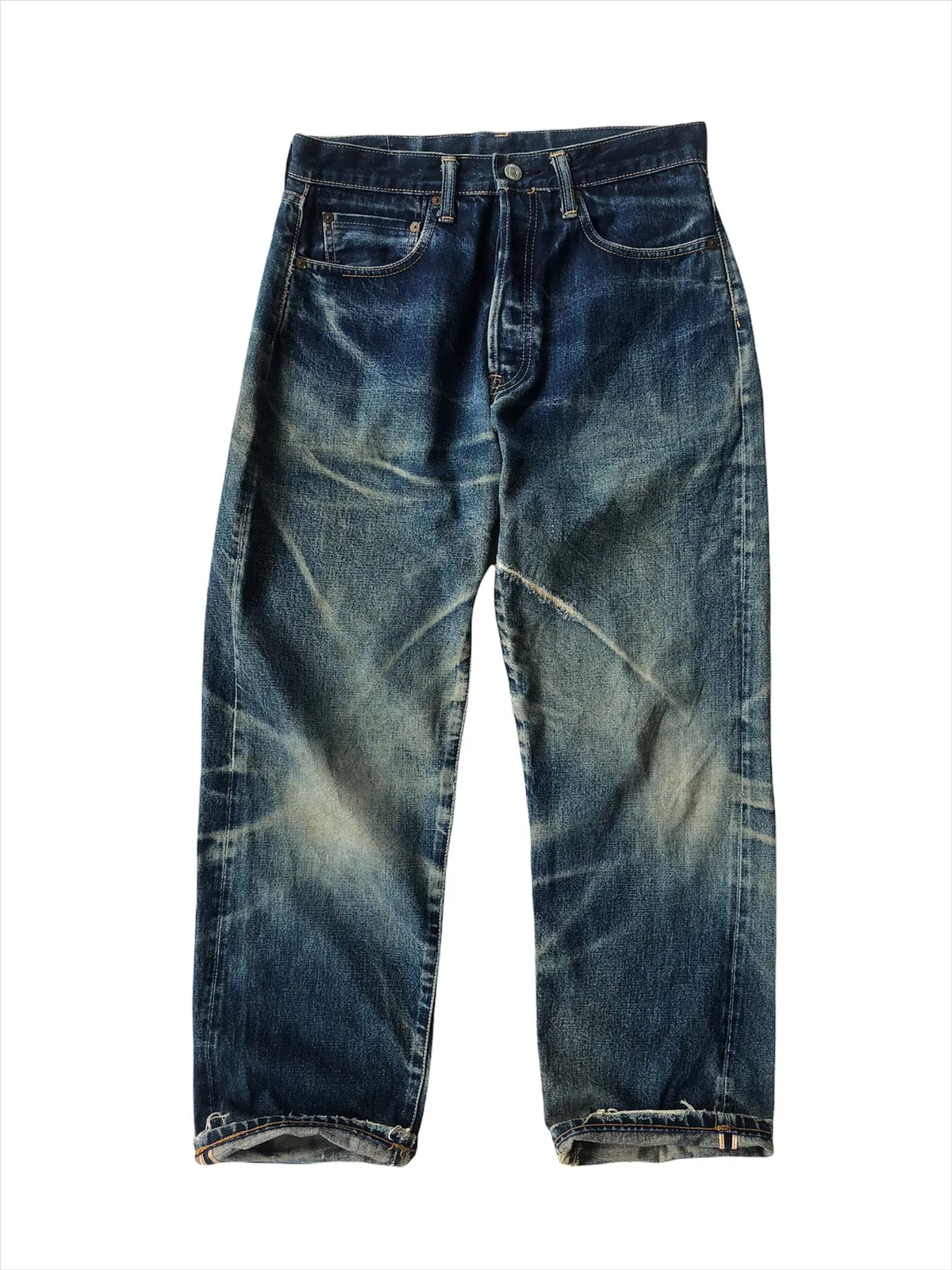 GRAIL🔥80s Gowest 🇯🇵 Damage Done Distressed Selvaged Denim