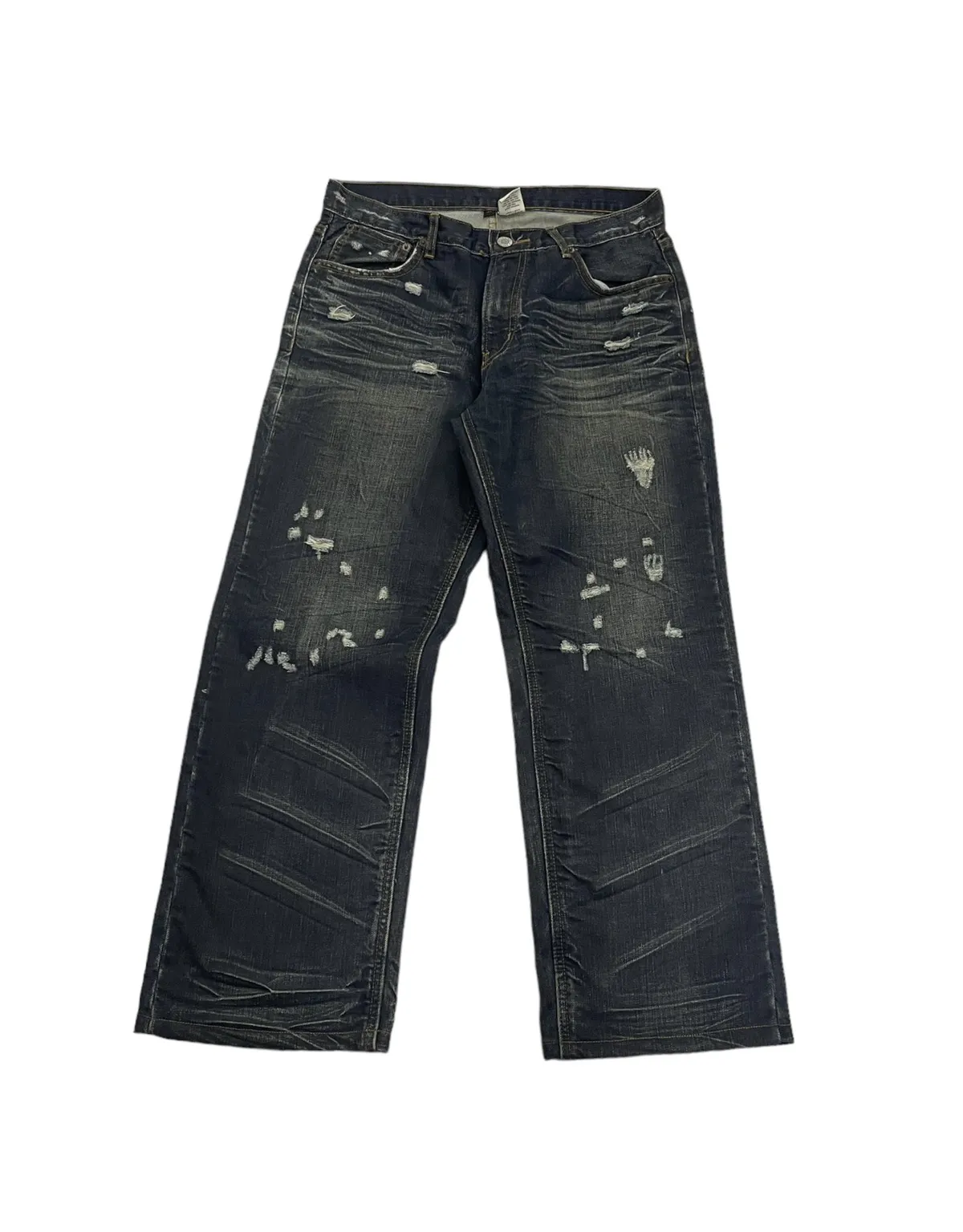 Vintage Pure Blue Japan Distressed Jeans