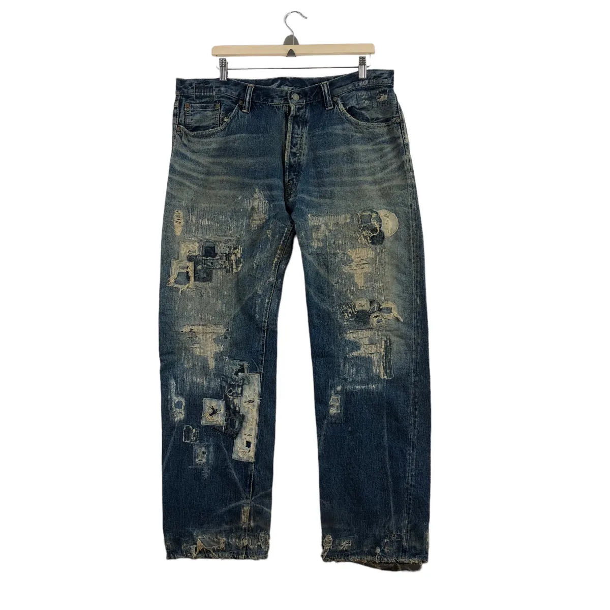 Vintage PURE BLUE JAPAN Jeans Pants Boro Design Patchwork