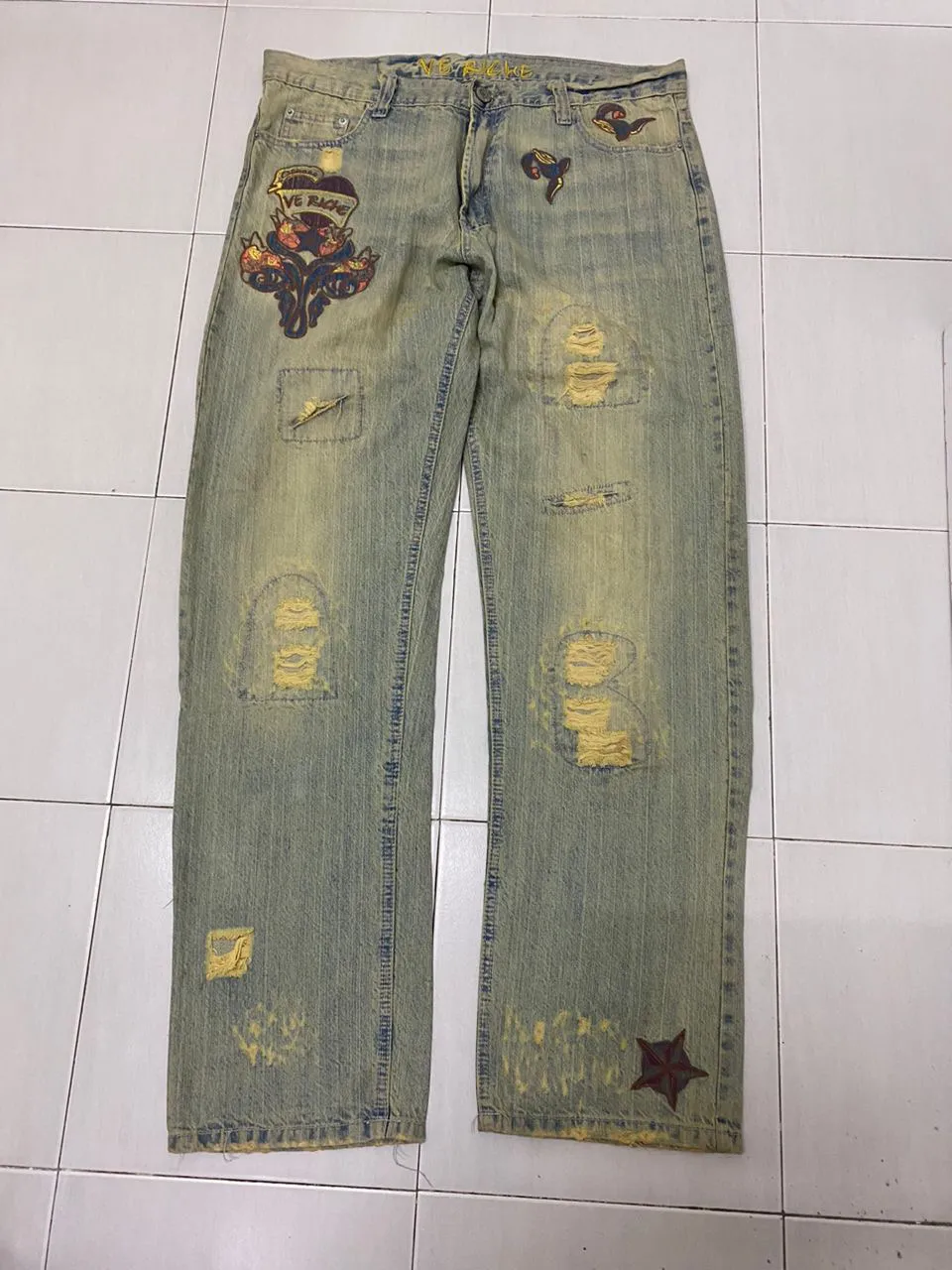 🔥RARE🔥 PURE BLUE JAPAN FADED COLOUR WITH EMBROIDERY DESIGN