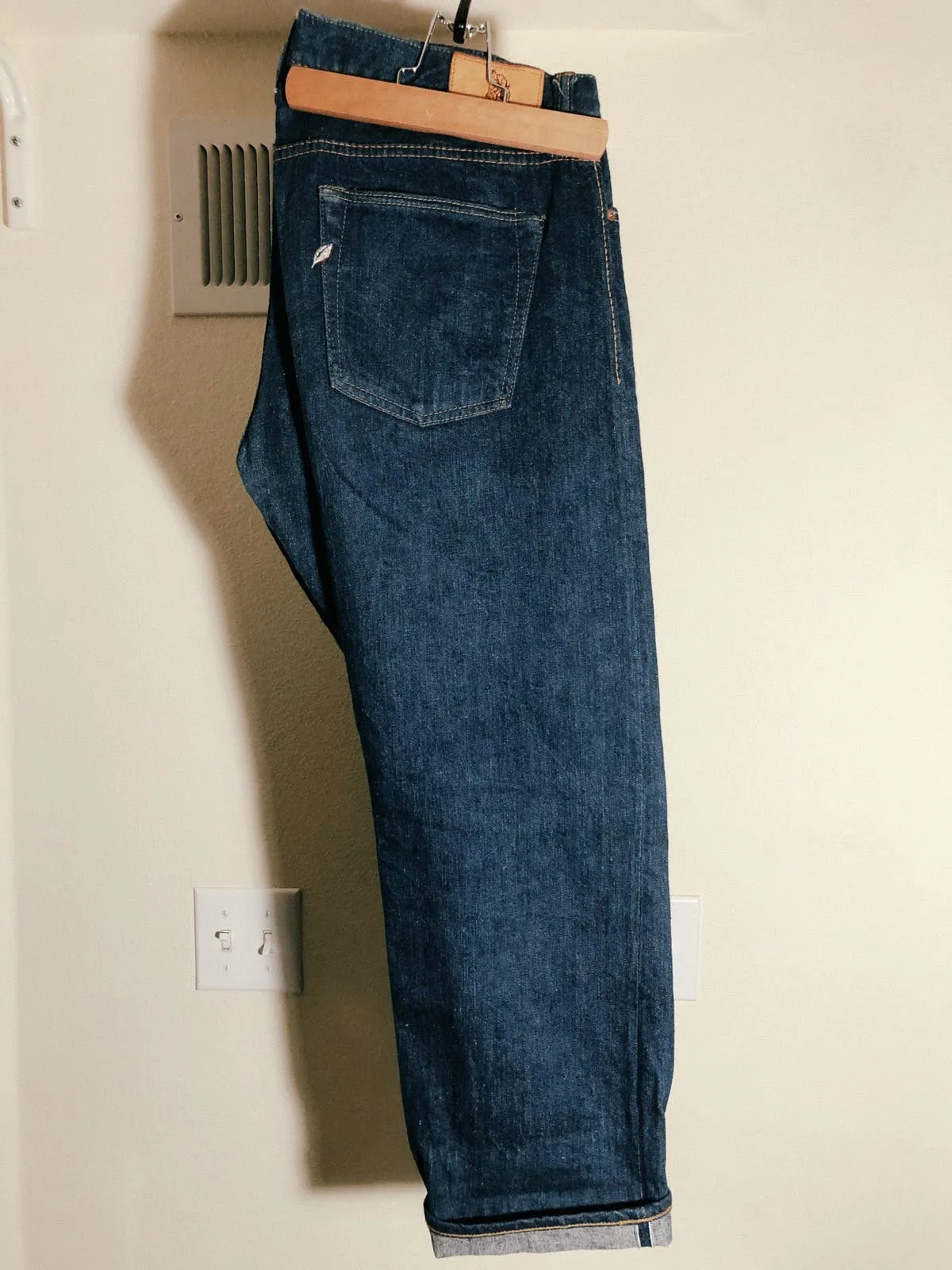 12oz-GRE-019 12oz Rinsed Selvedge Denim Relaxed Tapered Fit