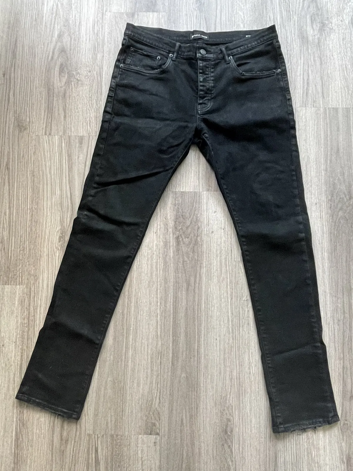 Purple-Brand P001 Black Wax Denim