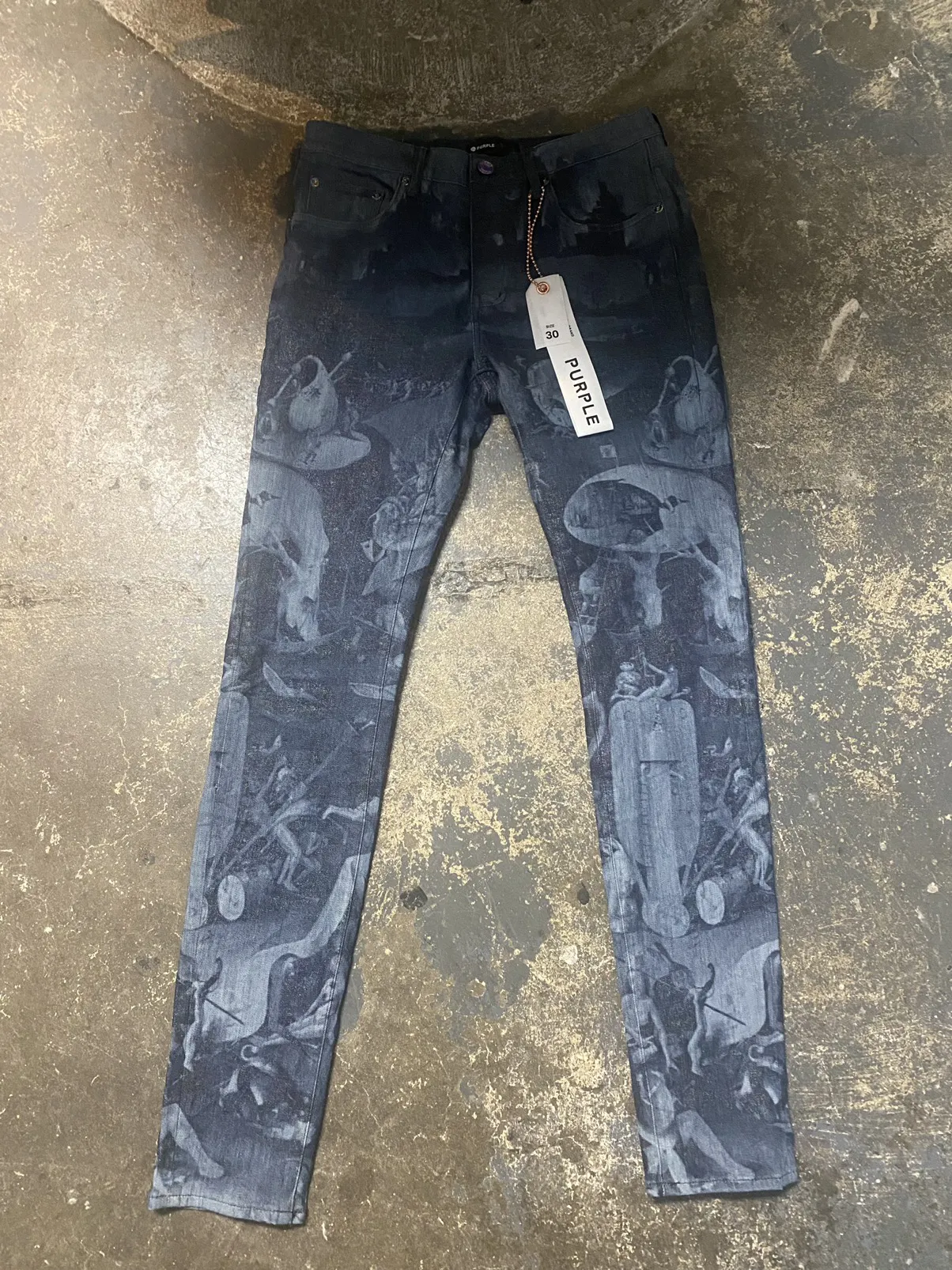 Purple Brand Washed Indigo Prism Laser Size 34