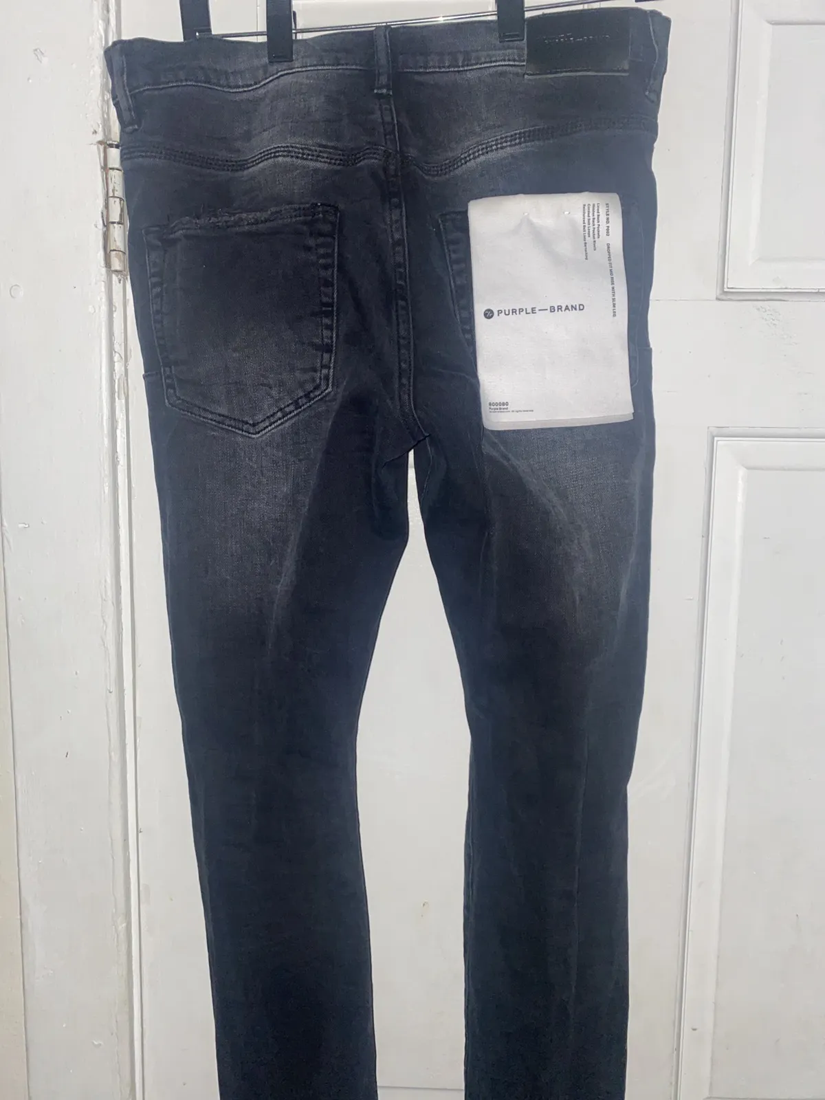 Purple jeans black ripped